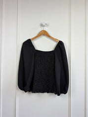 Just Female Black Smocked Tee (L)