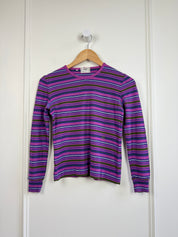 Vintage Celine Purple Striped Top (XS)