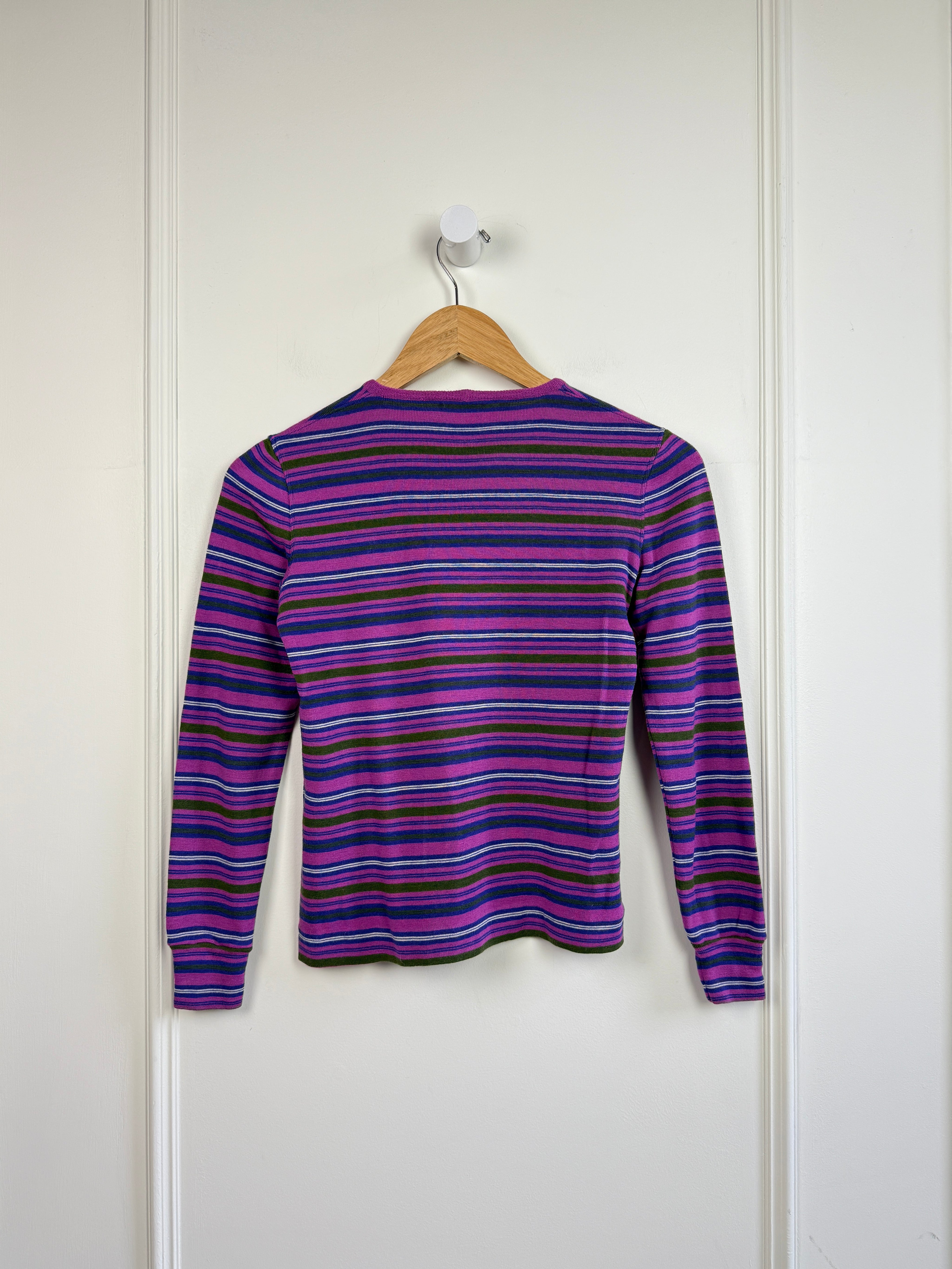 Vintage Celine Purple Striped Top (XS)