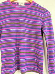 Vintage Celine Purple Striped Top (XS)