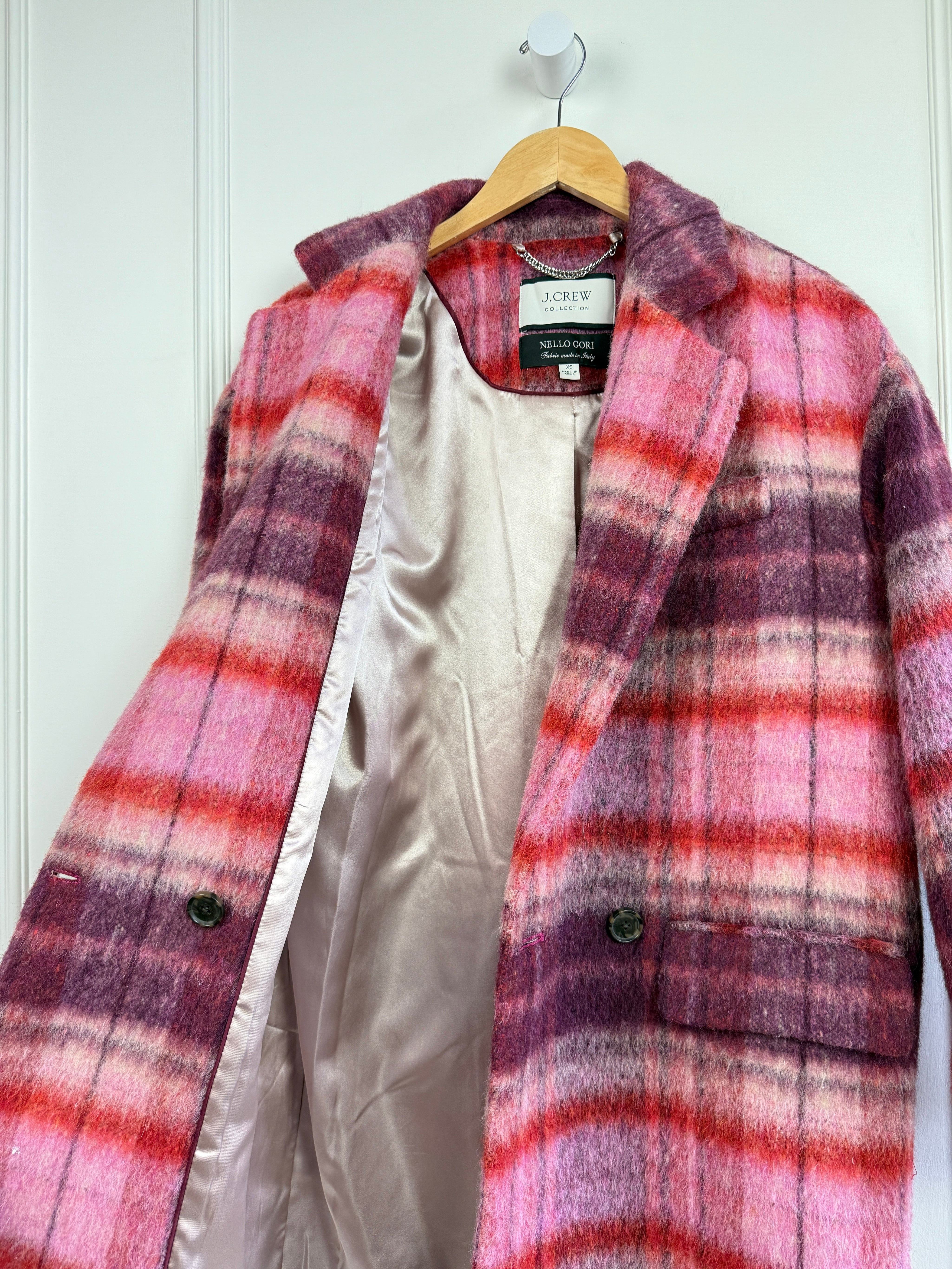 J Crew Collection x Nello Gori Plaid Coat (XS)