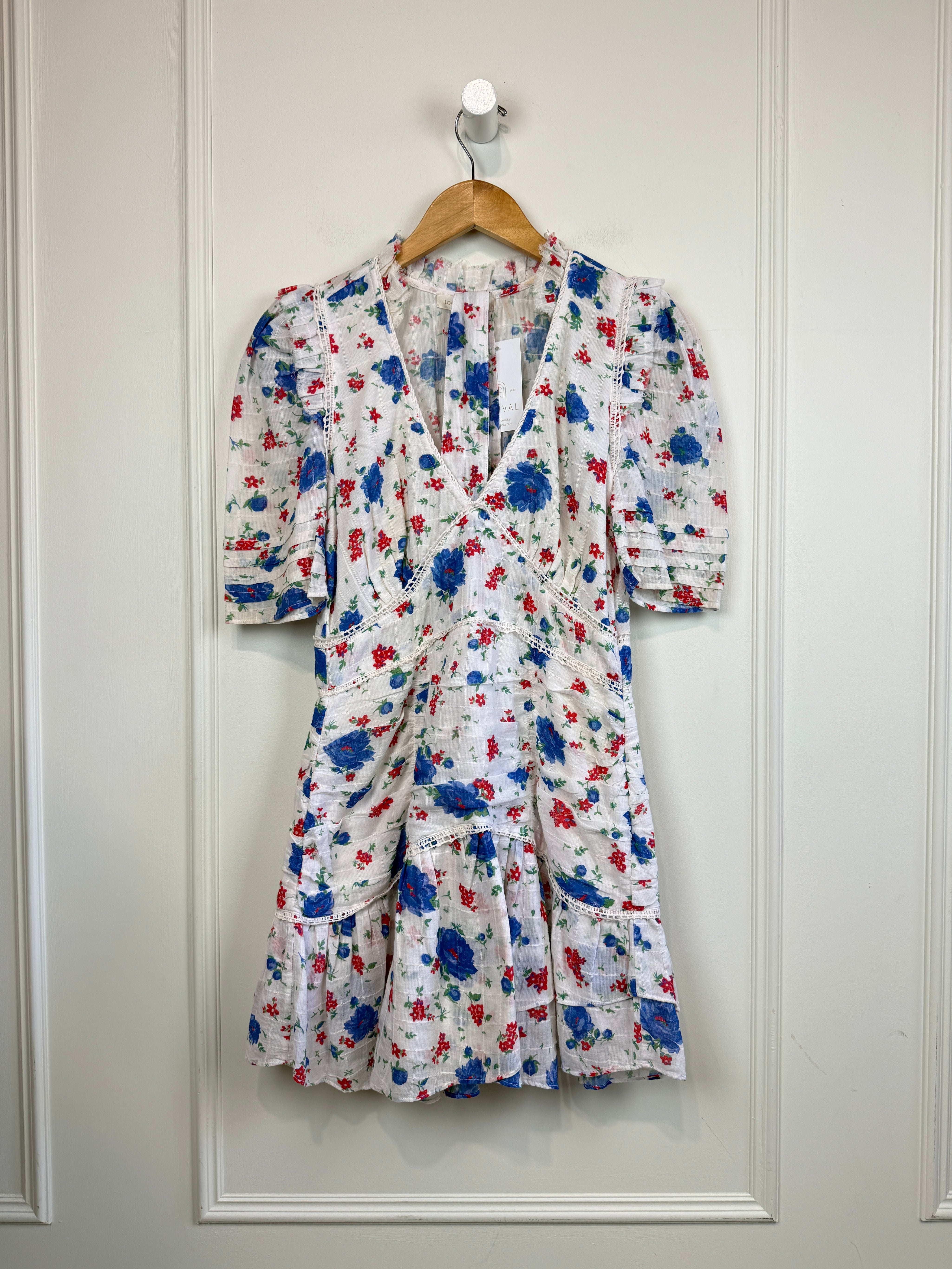 Love Shack Fancy Arlo Dress in Blue Notte (4/S)