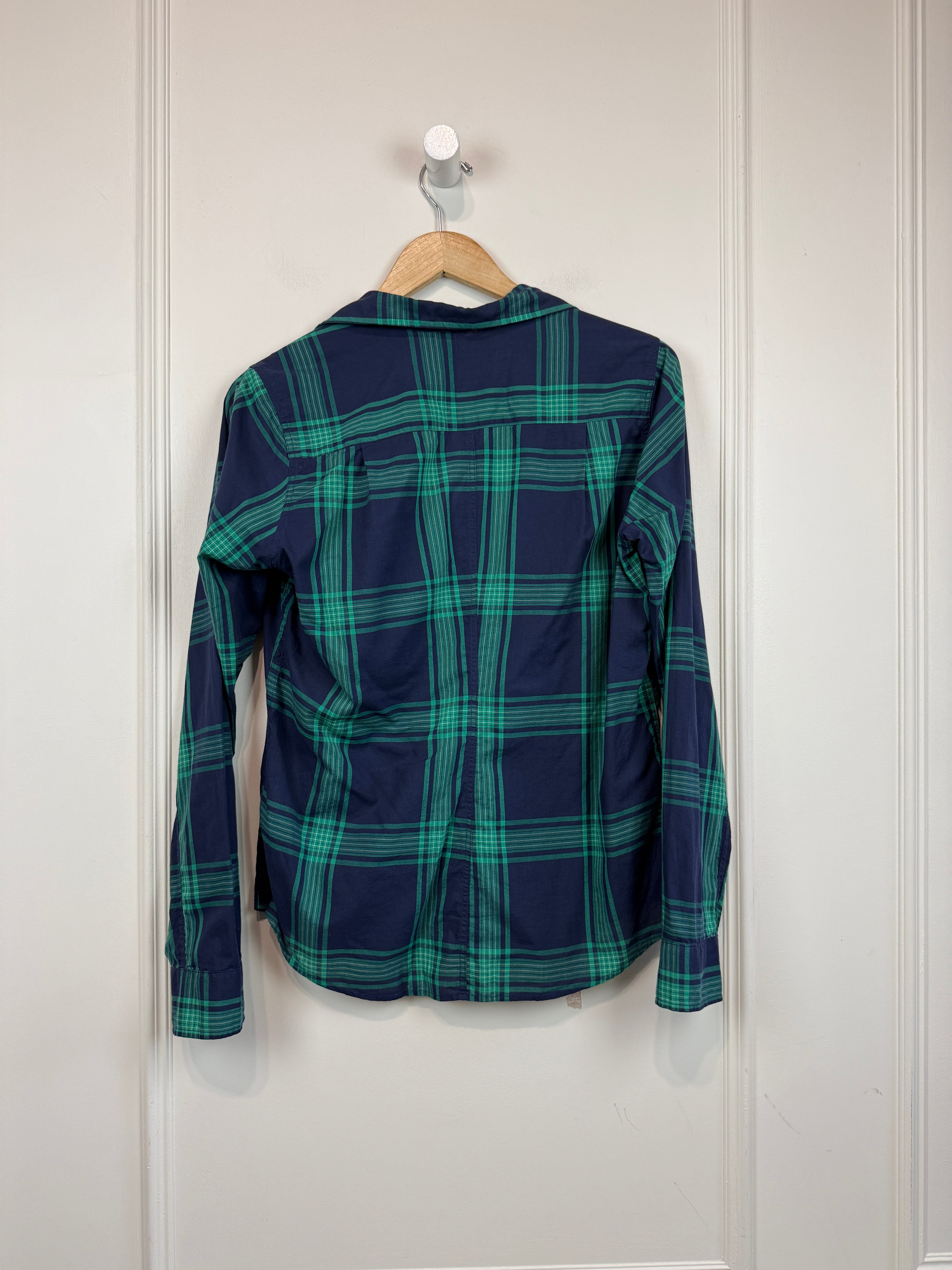 Frank & Eileen Green & Navy "Barry" Plaid Top (S)