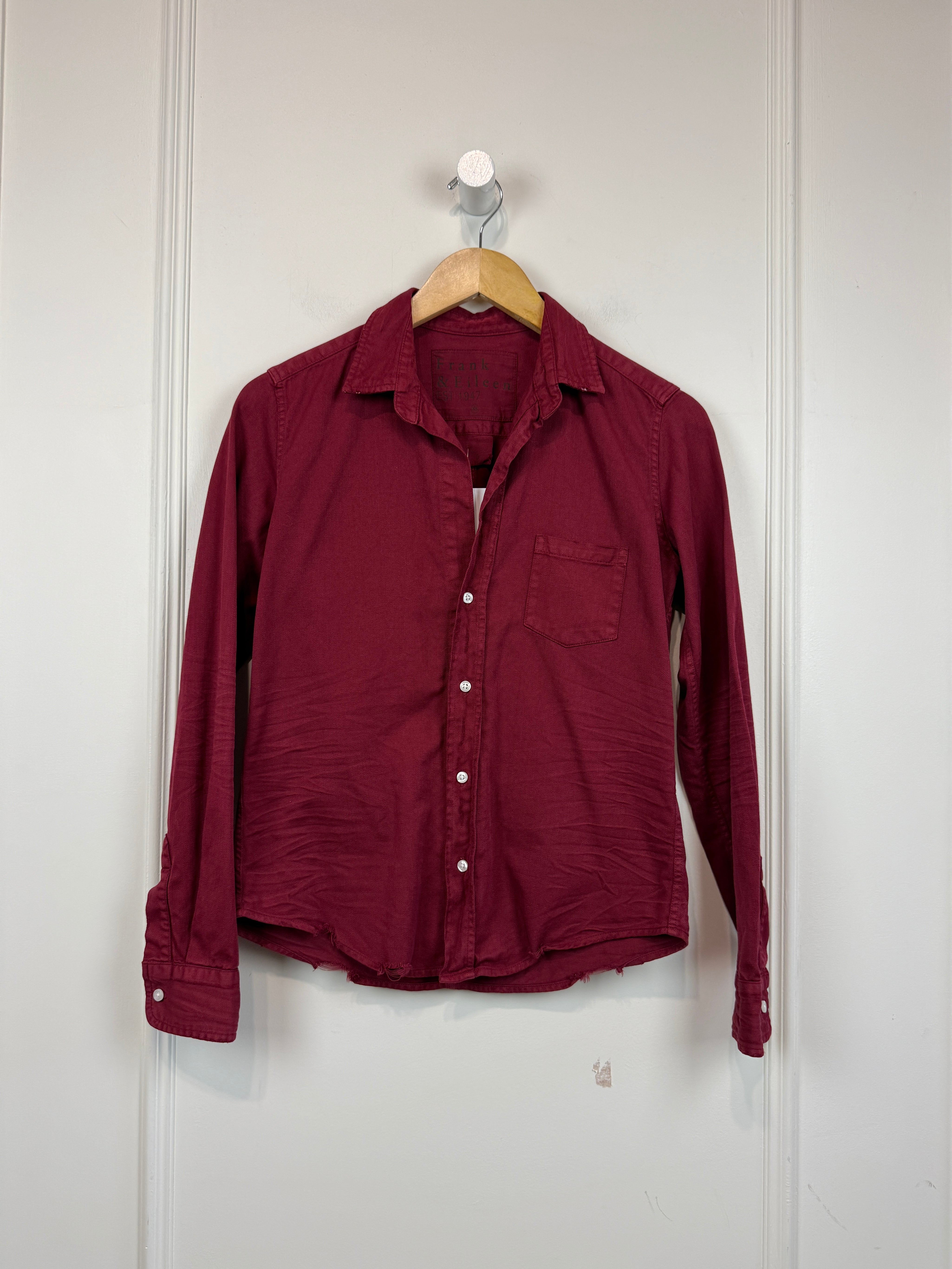 Frank & Eileen Maroon "Barry" Button Down (XS)