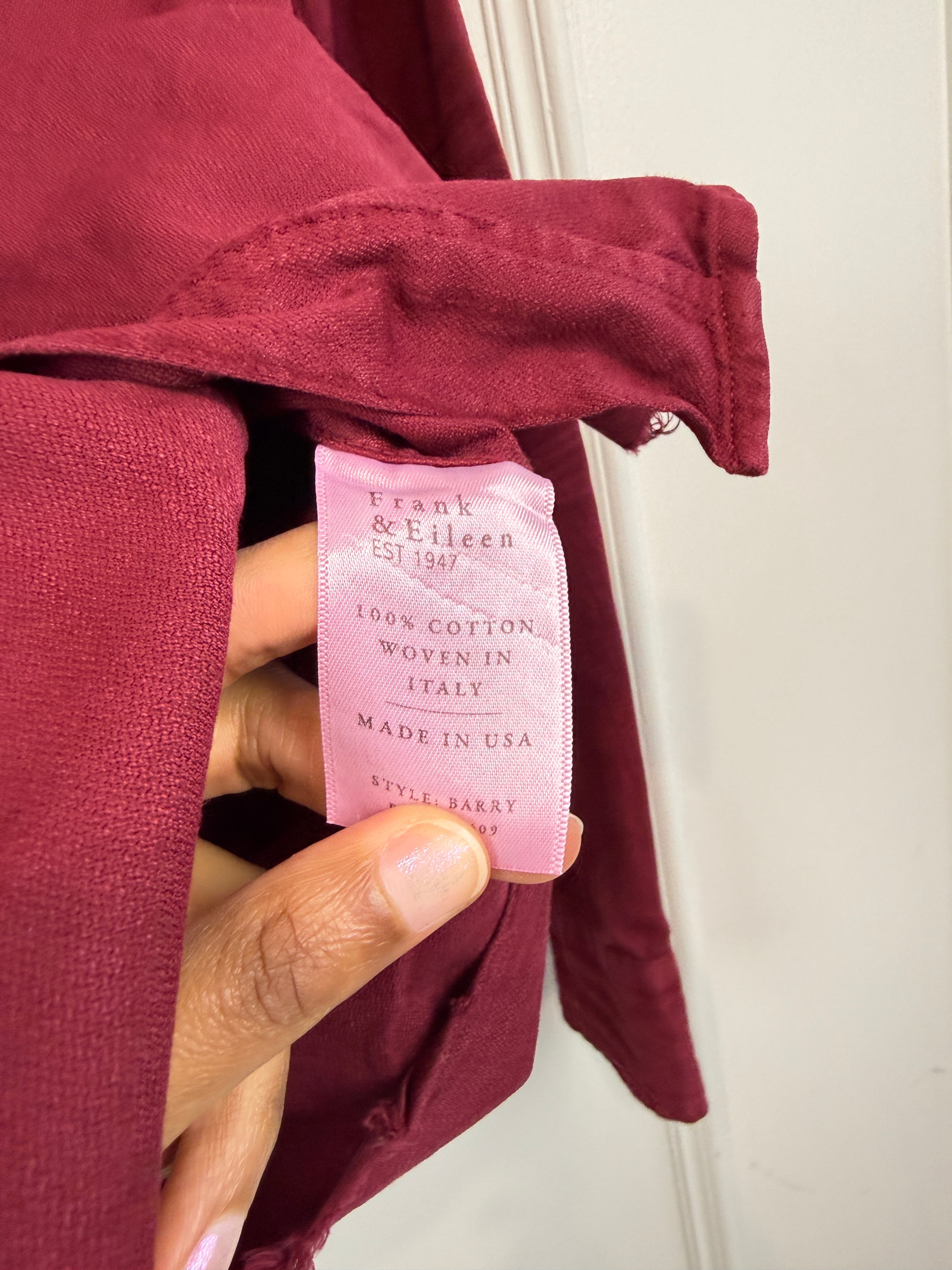 Frank & Eileen Maroon "Barry" Button Down (XS)