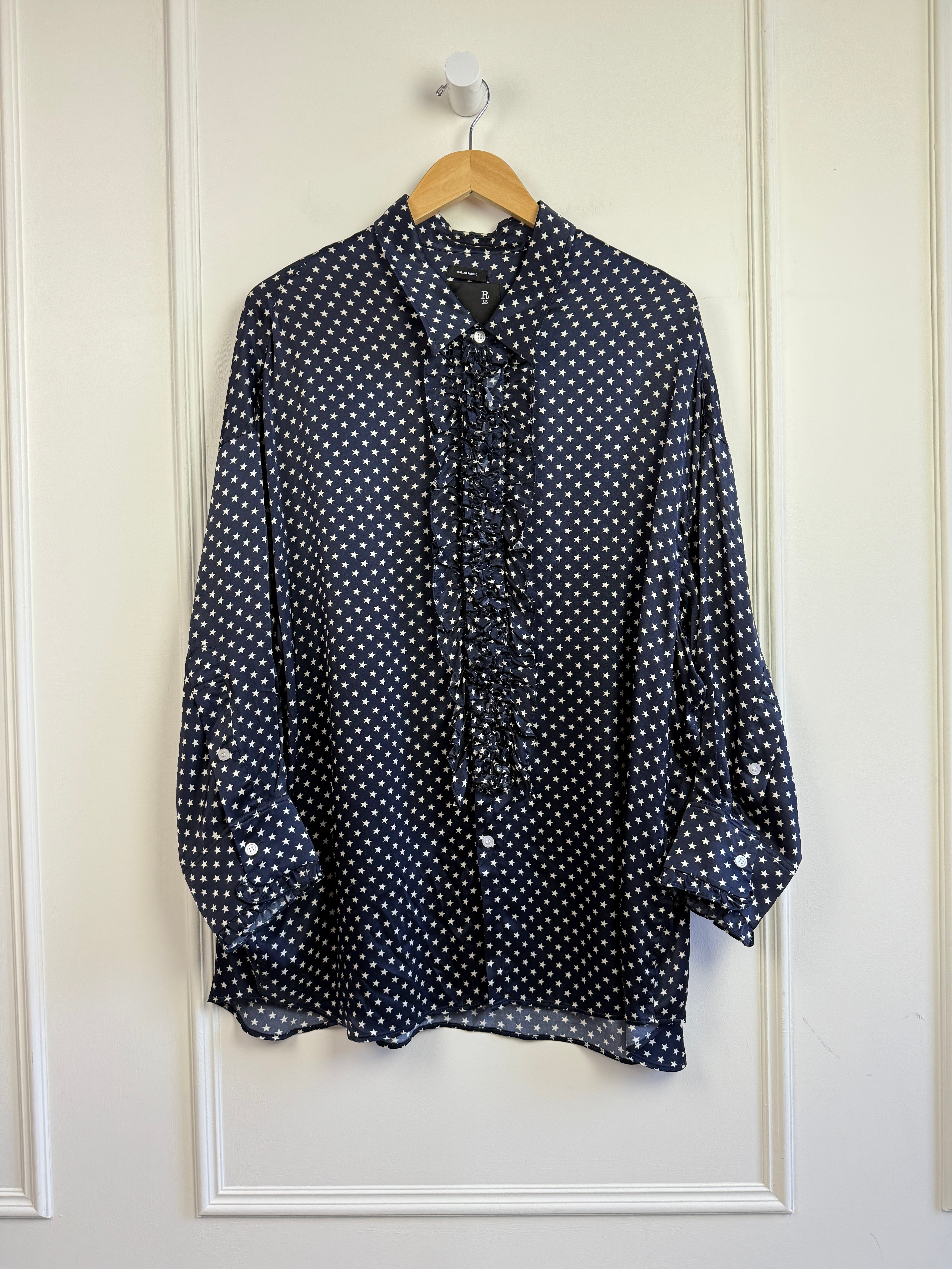 R13 Star Drop Neck Tuxedo Shirt (S)