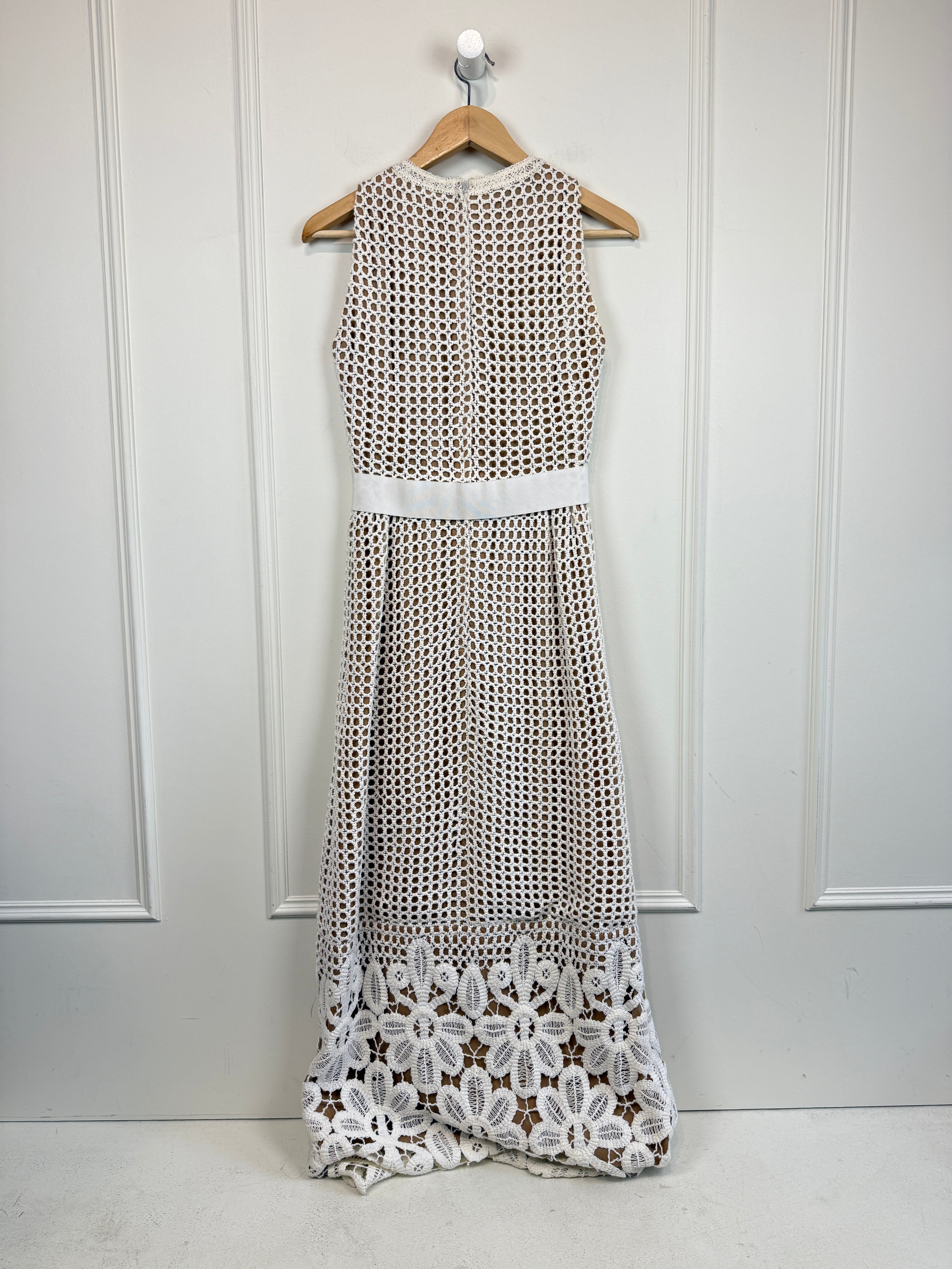 Vintage Pat Sandler White Crochet Dress (XS)