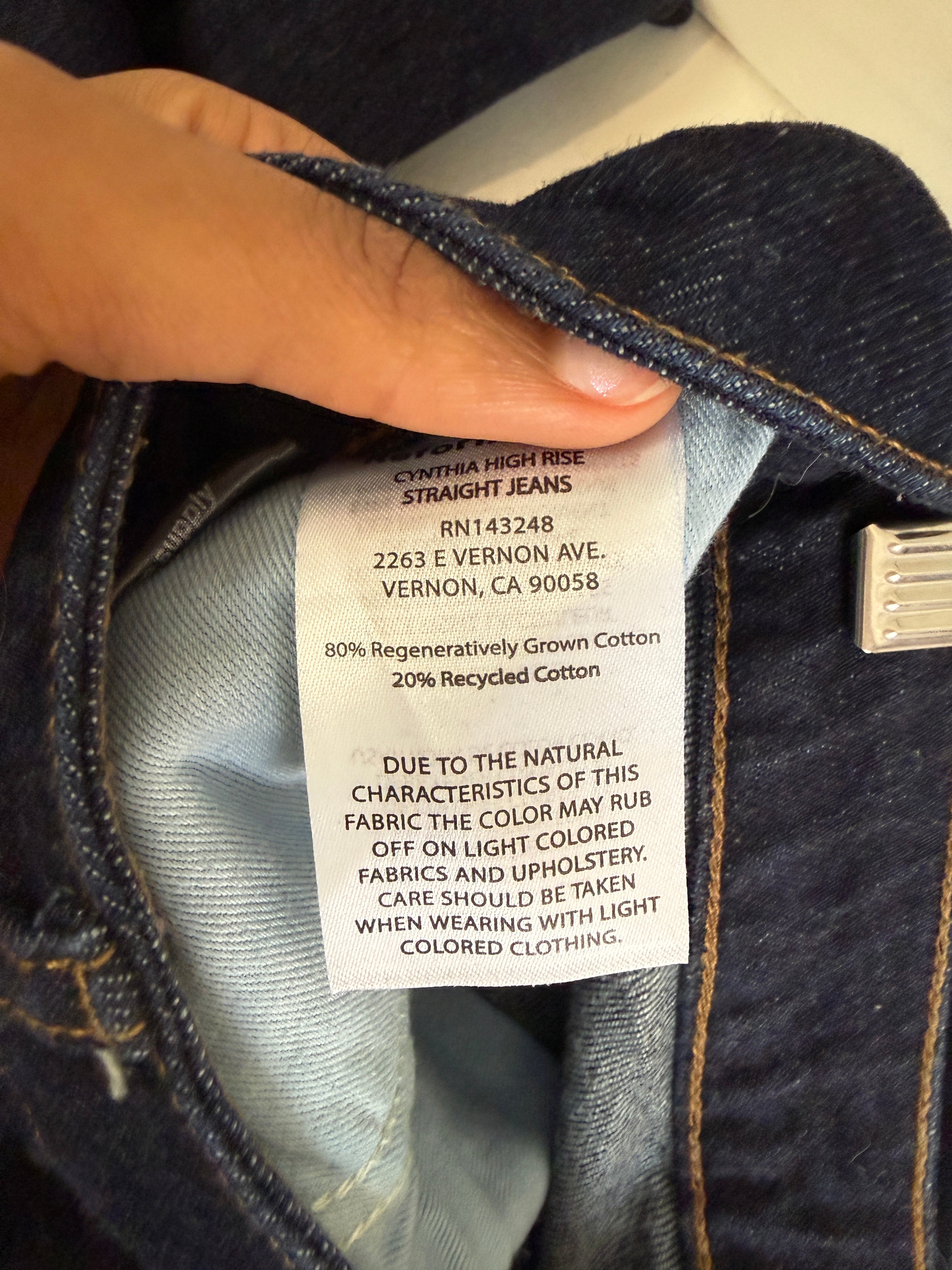 Reformation Cynthia High Rise Dark Denim (6/28)