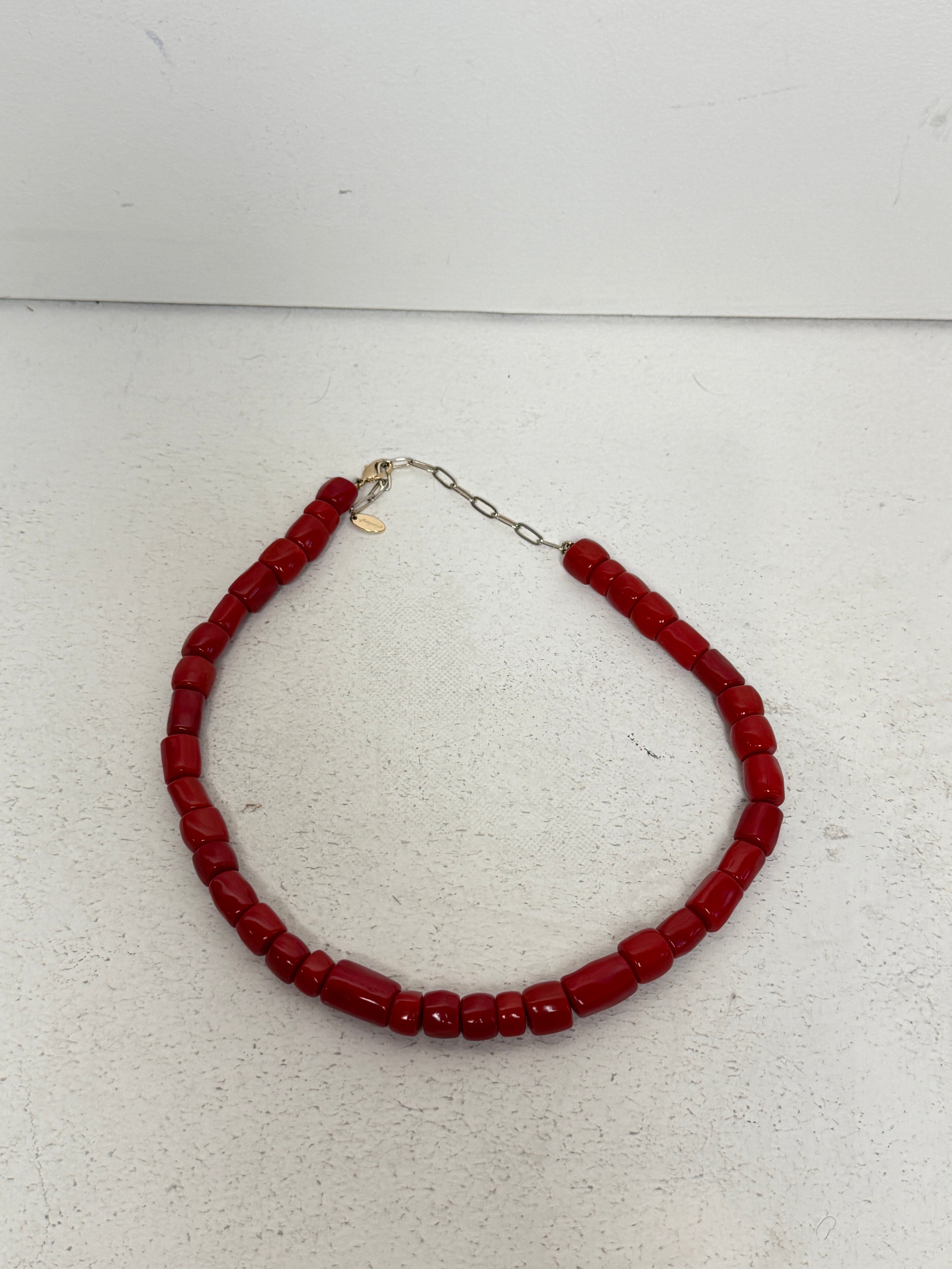 Free People Red Beaded Necklace