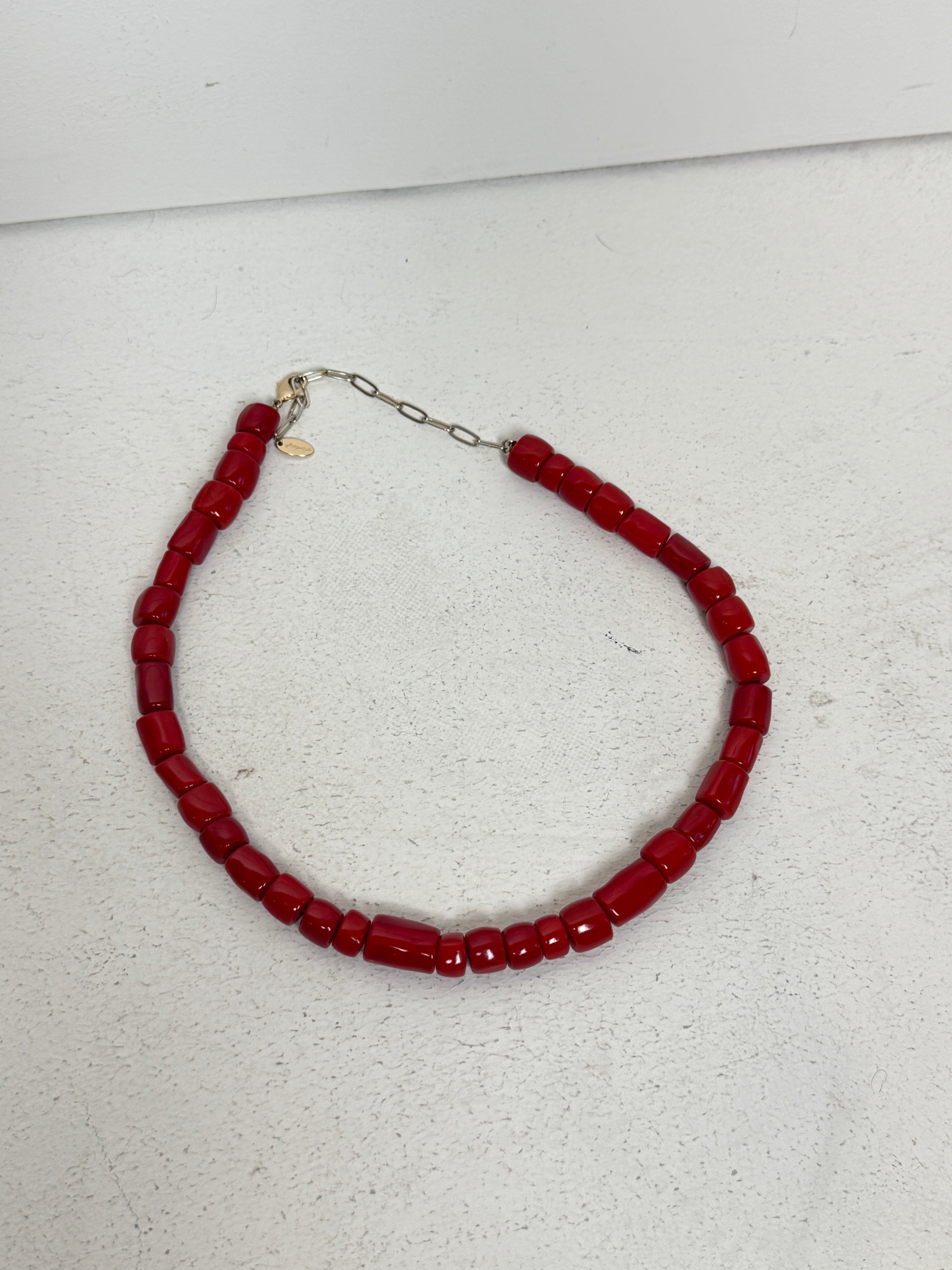 Free People Red Beaded Necklace
