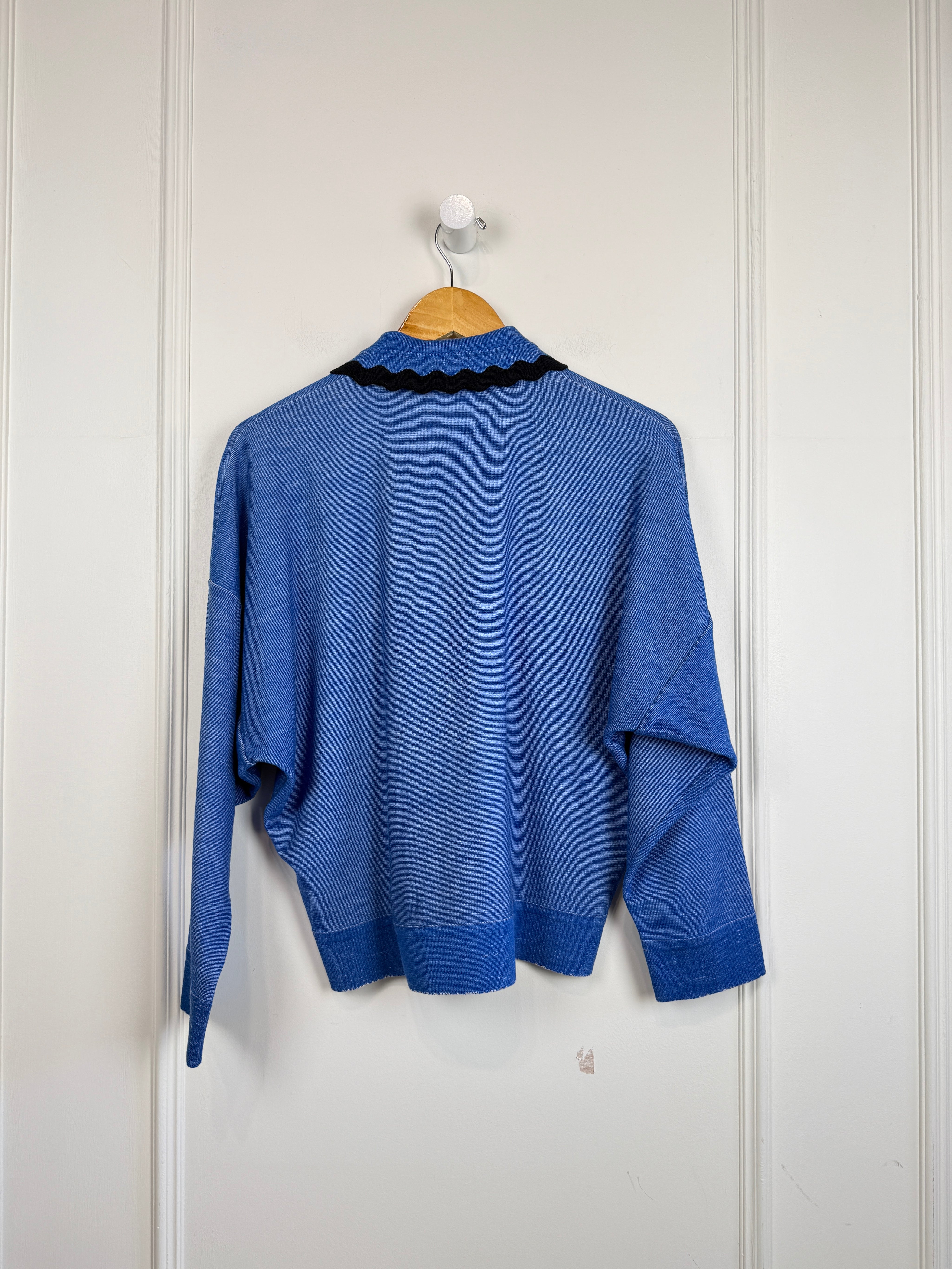 Molli Knit Shirt with Rick Rack-Edged Collar (S)