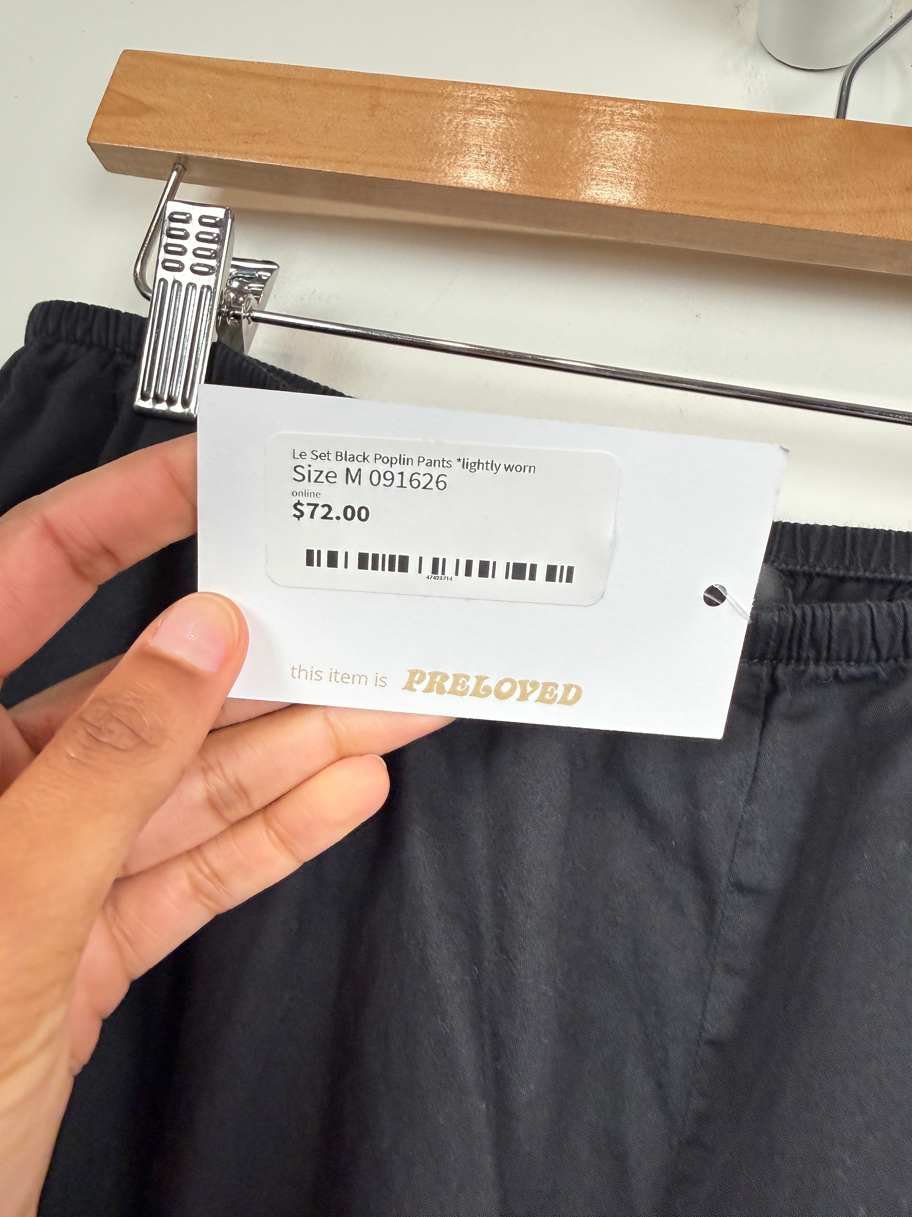 Leset Black Poplin Pants (M)