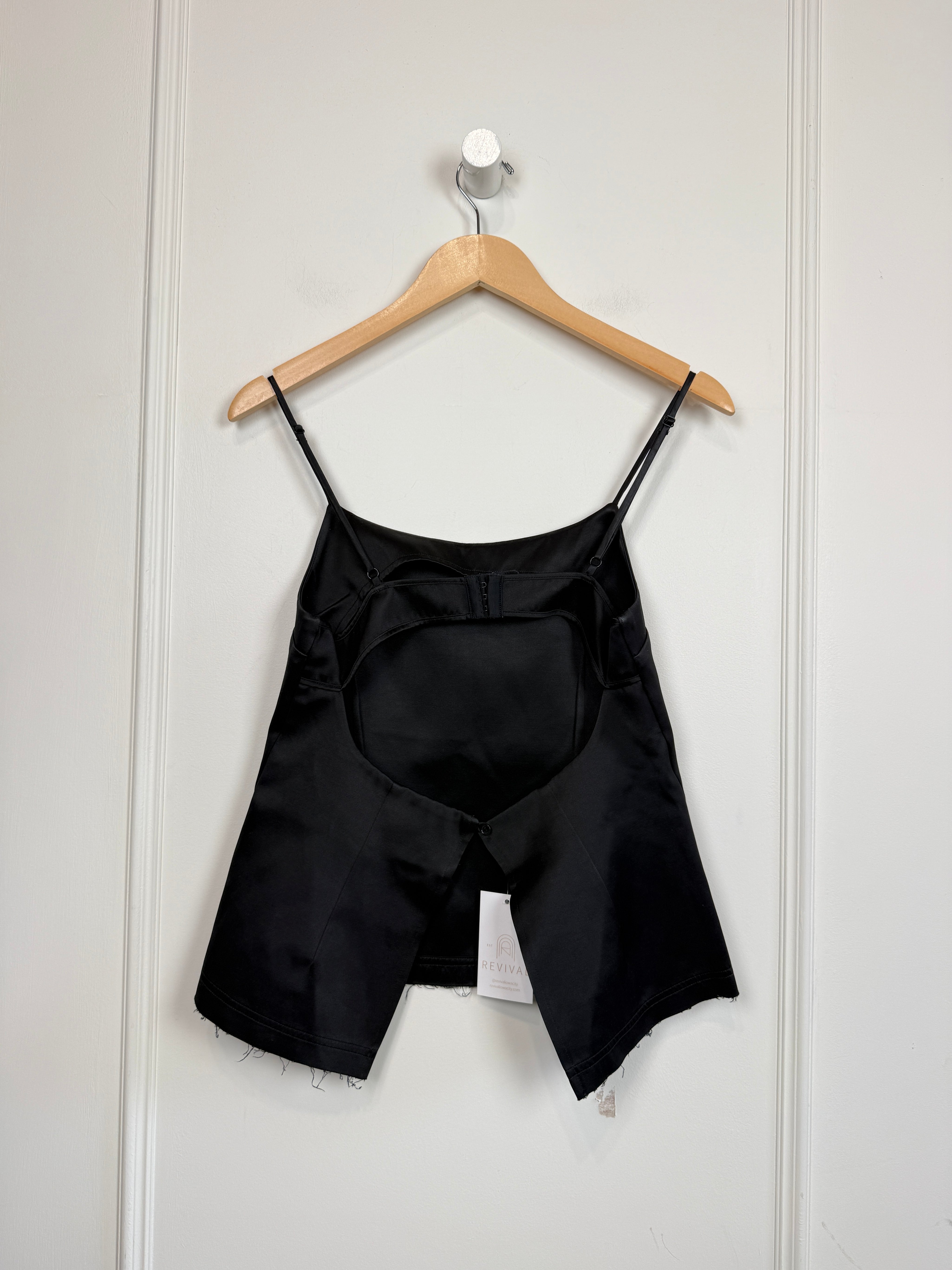 The Garment Black Satin Structured Tank (M)
