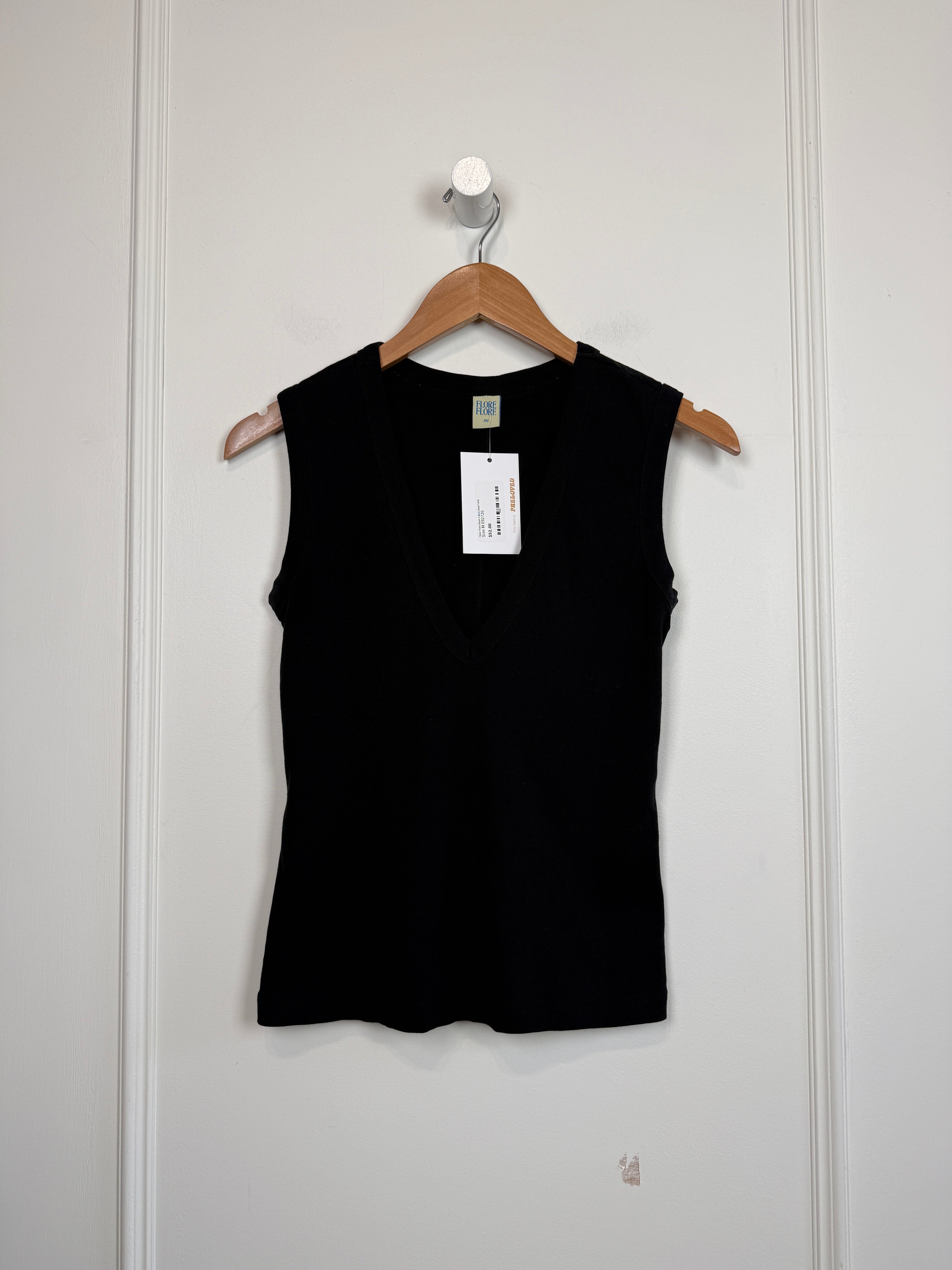 Flore Flore Black V Neck Dewi Tank (M)