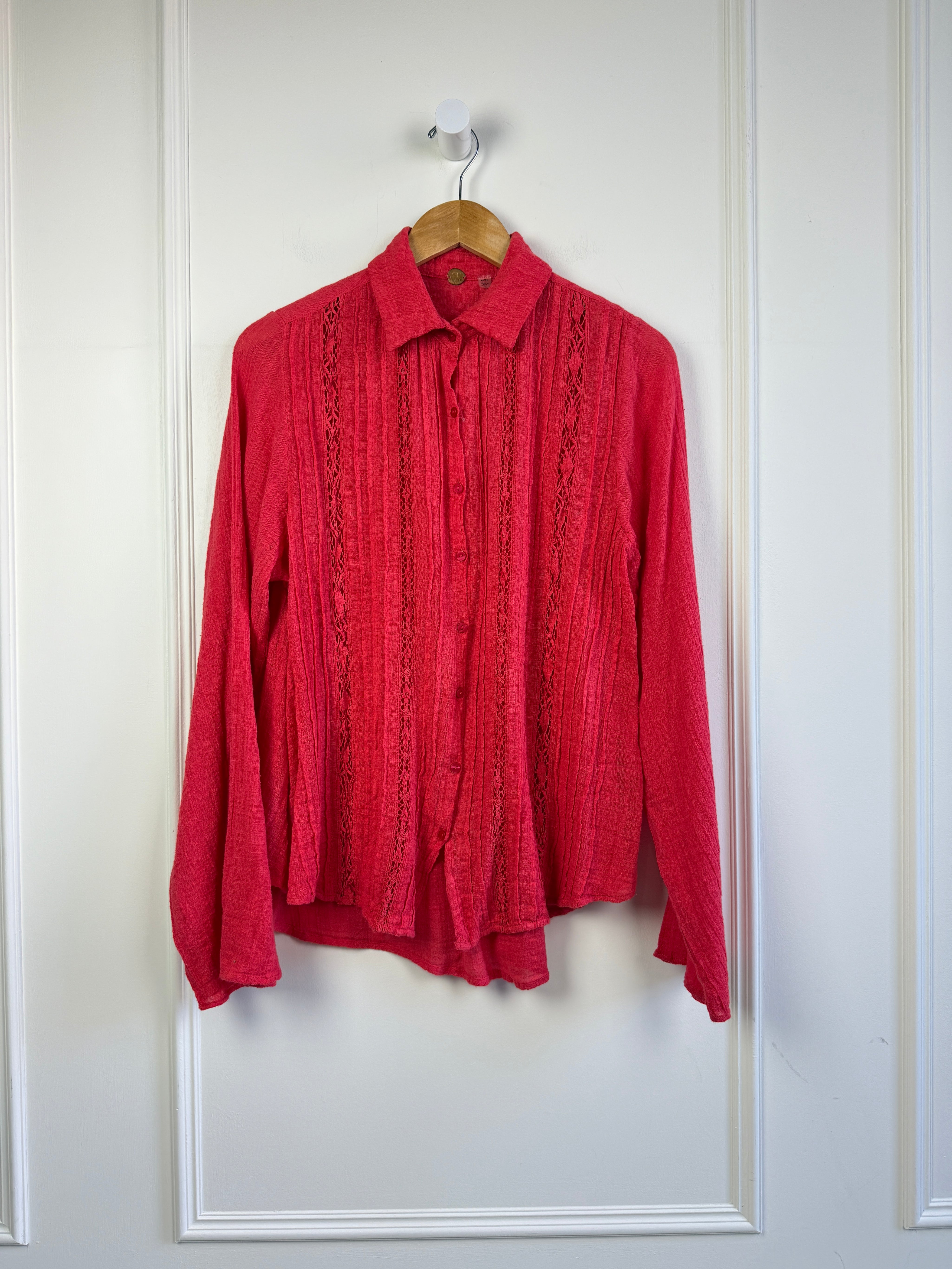 Free People Lace Button Up (XS)