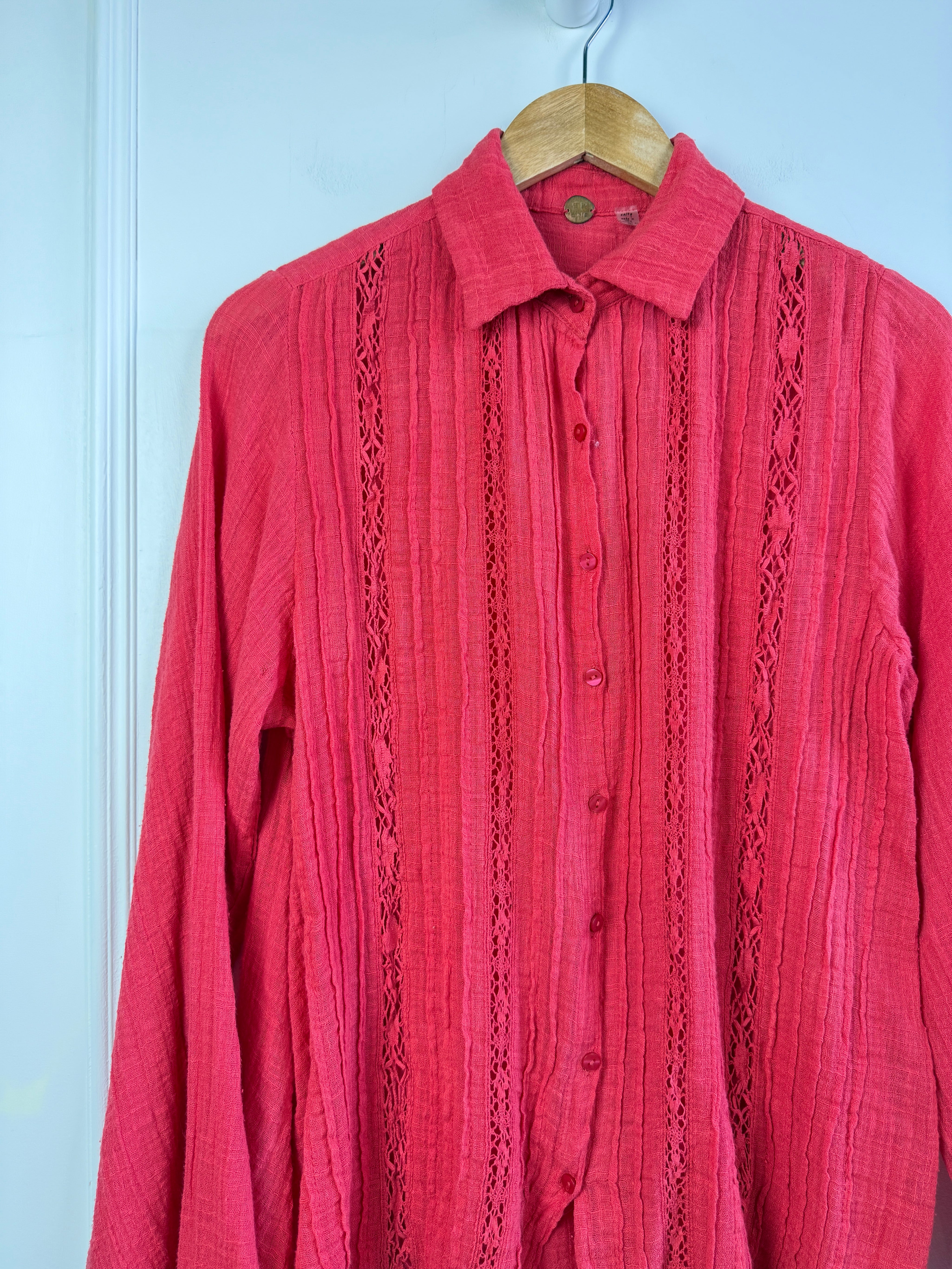 Free People Lace Button Up (XS)