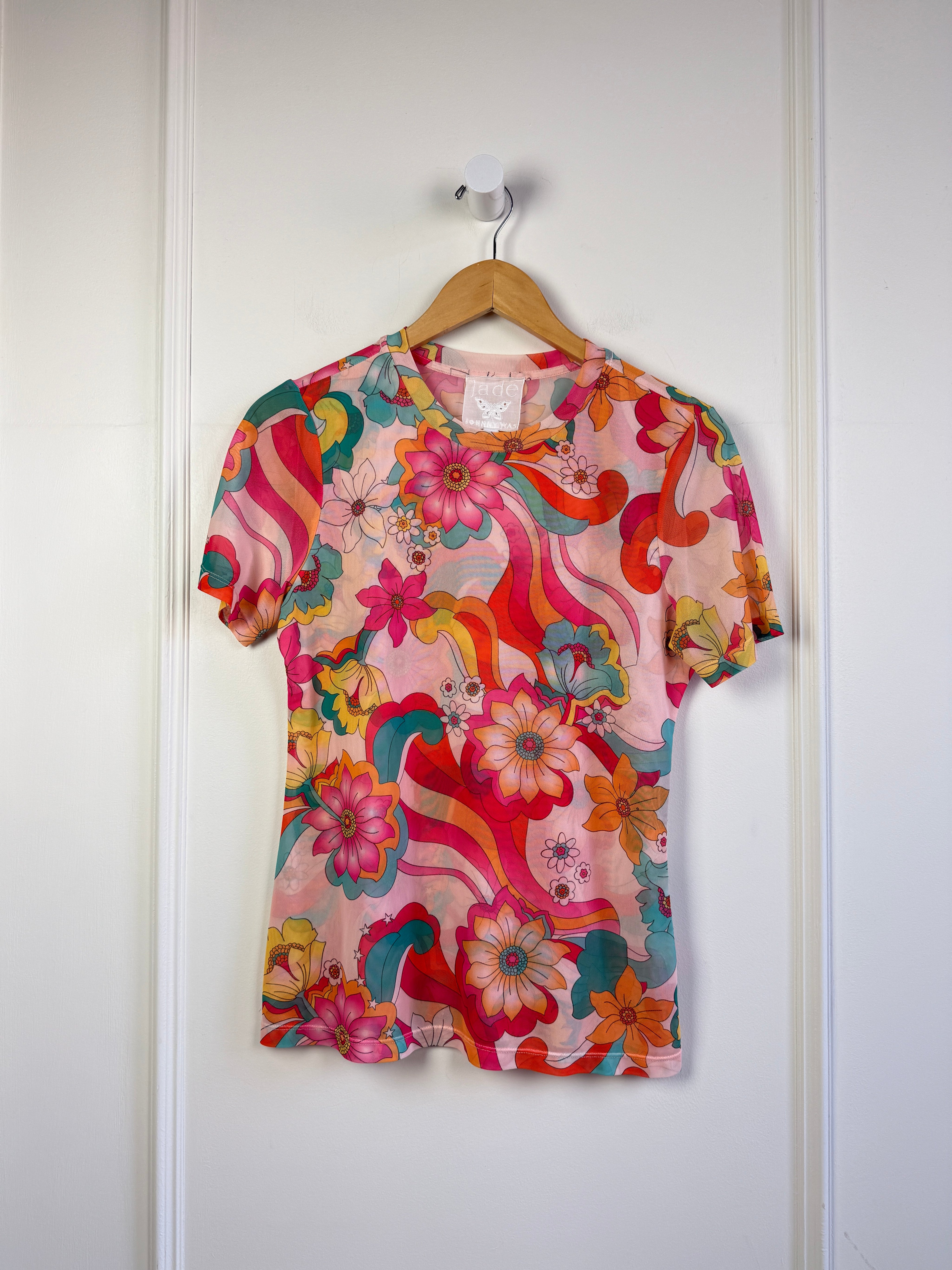 Jade by Johnny Was Floral Sheer Top (M)