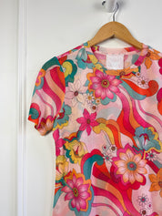 Jade by Johnny Was Floral Sheer Top (M)