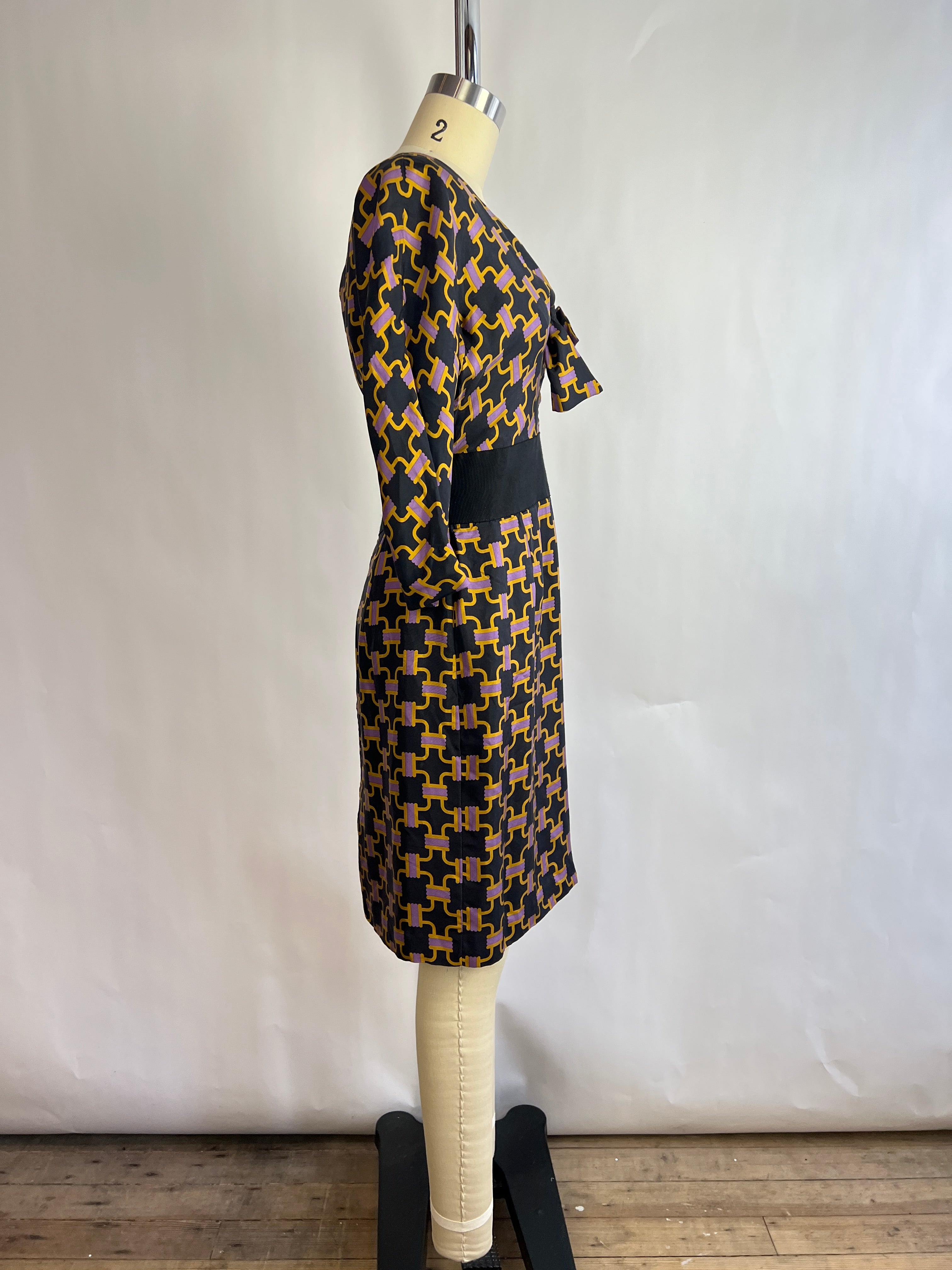 Milly Pattern Silk Dress (8/M)