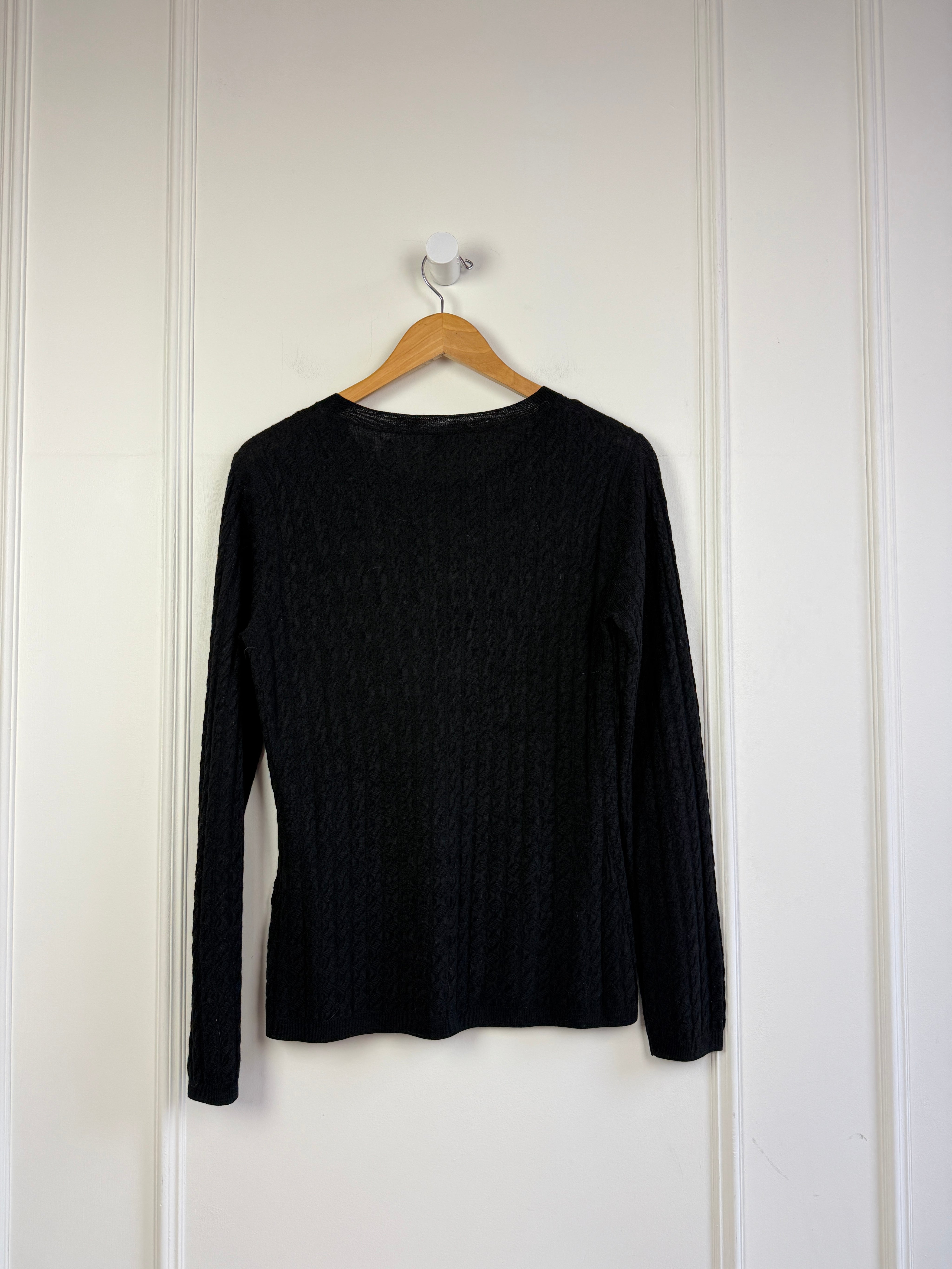Toteme Mini Cable Merino Knit - Black (XL)