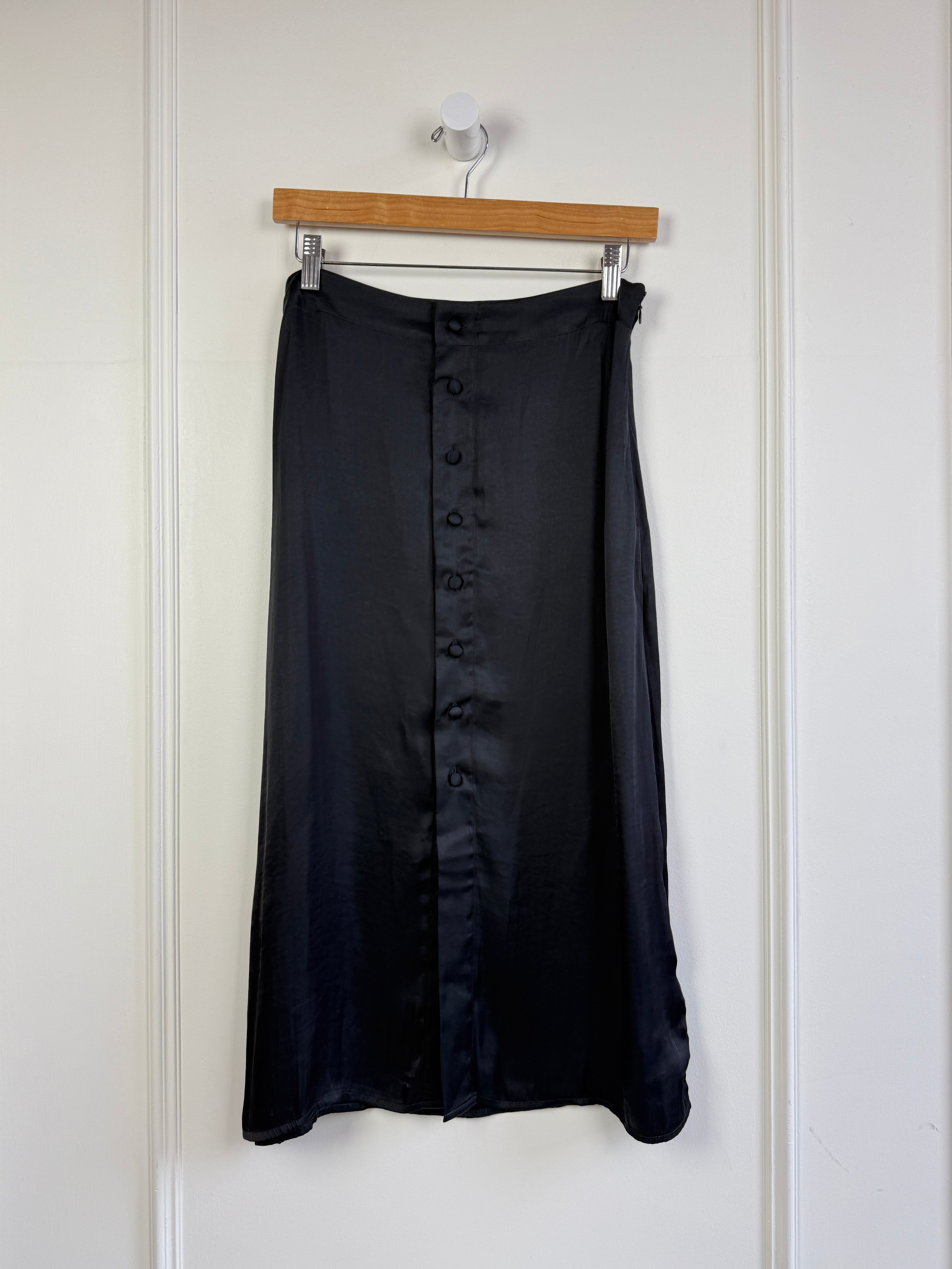 Free People Black Satin Skirt (8/M)