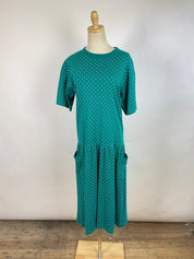 Vintage Drop Waist Dot Dress (S)