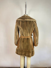 Vintage Light Brown Fur and Suede Coat (XS/S)