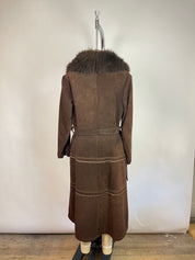Vintage Dark Brown Fur and Suede Coat (M/L)