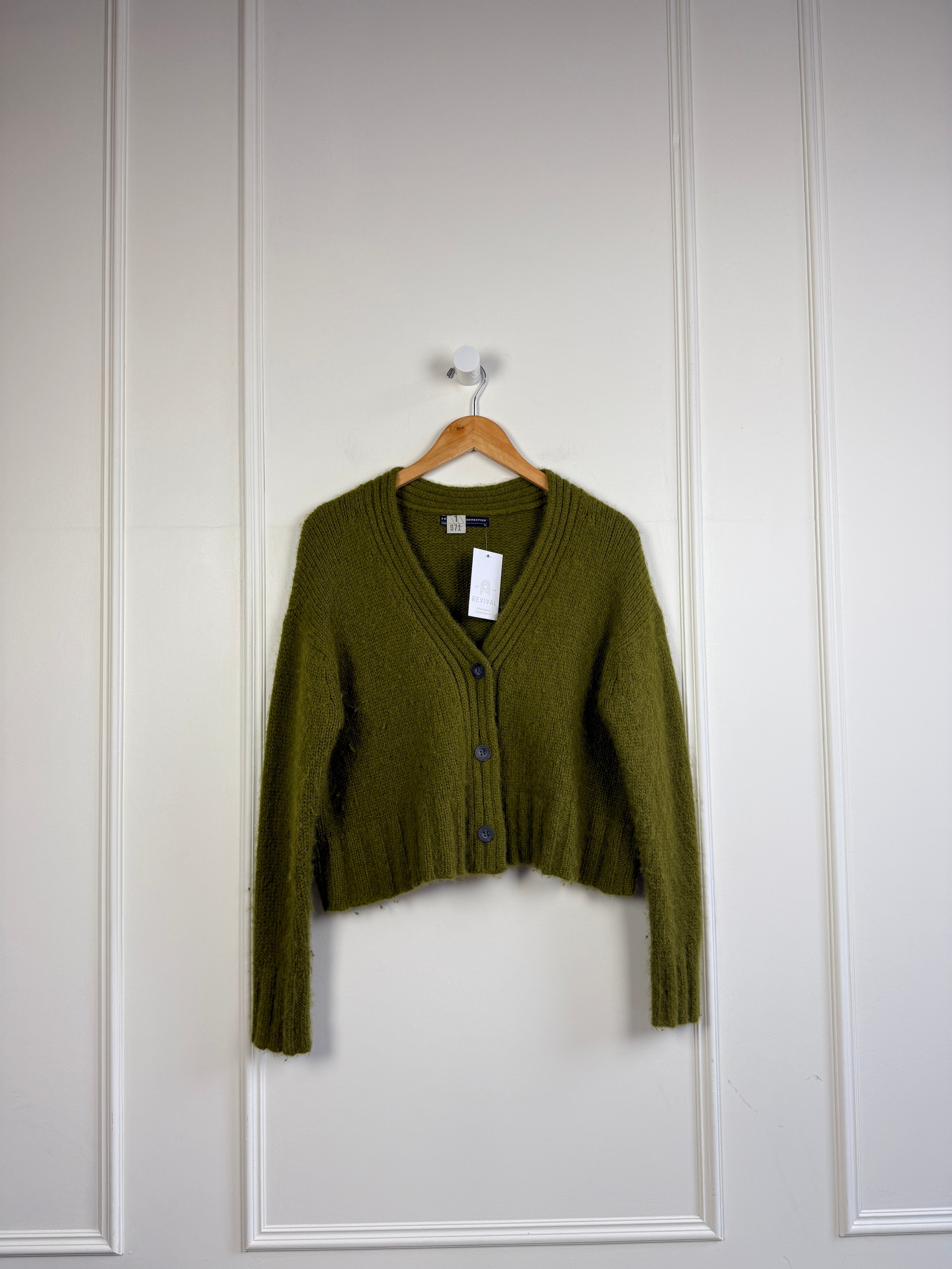 Peruvian Connection Green Cardigan (M)