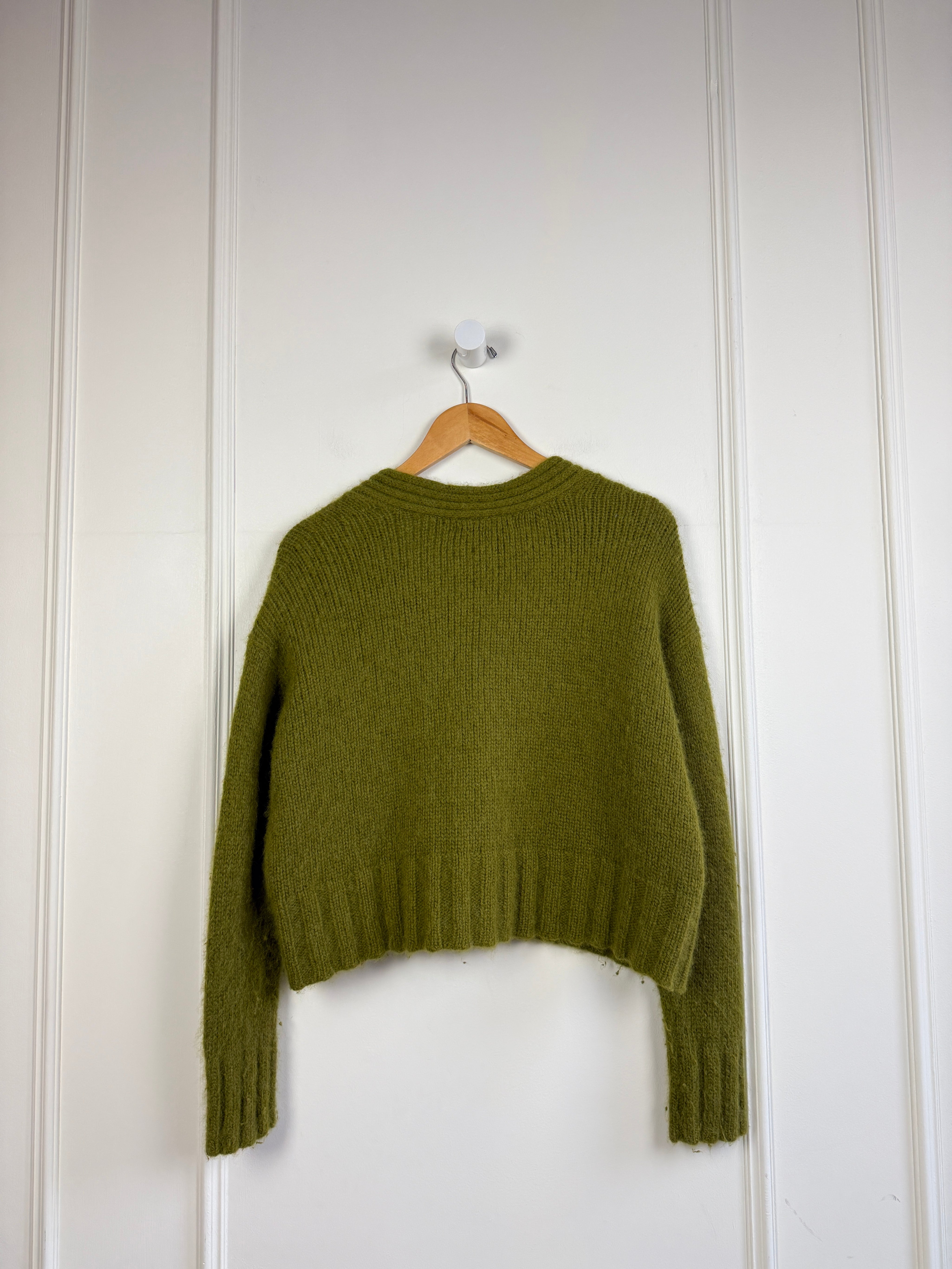 Peruvian Connection Green Cardigan (M)