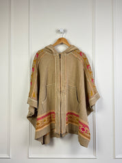 Free People Zip Embroidered Sweatshirt (OS)