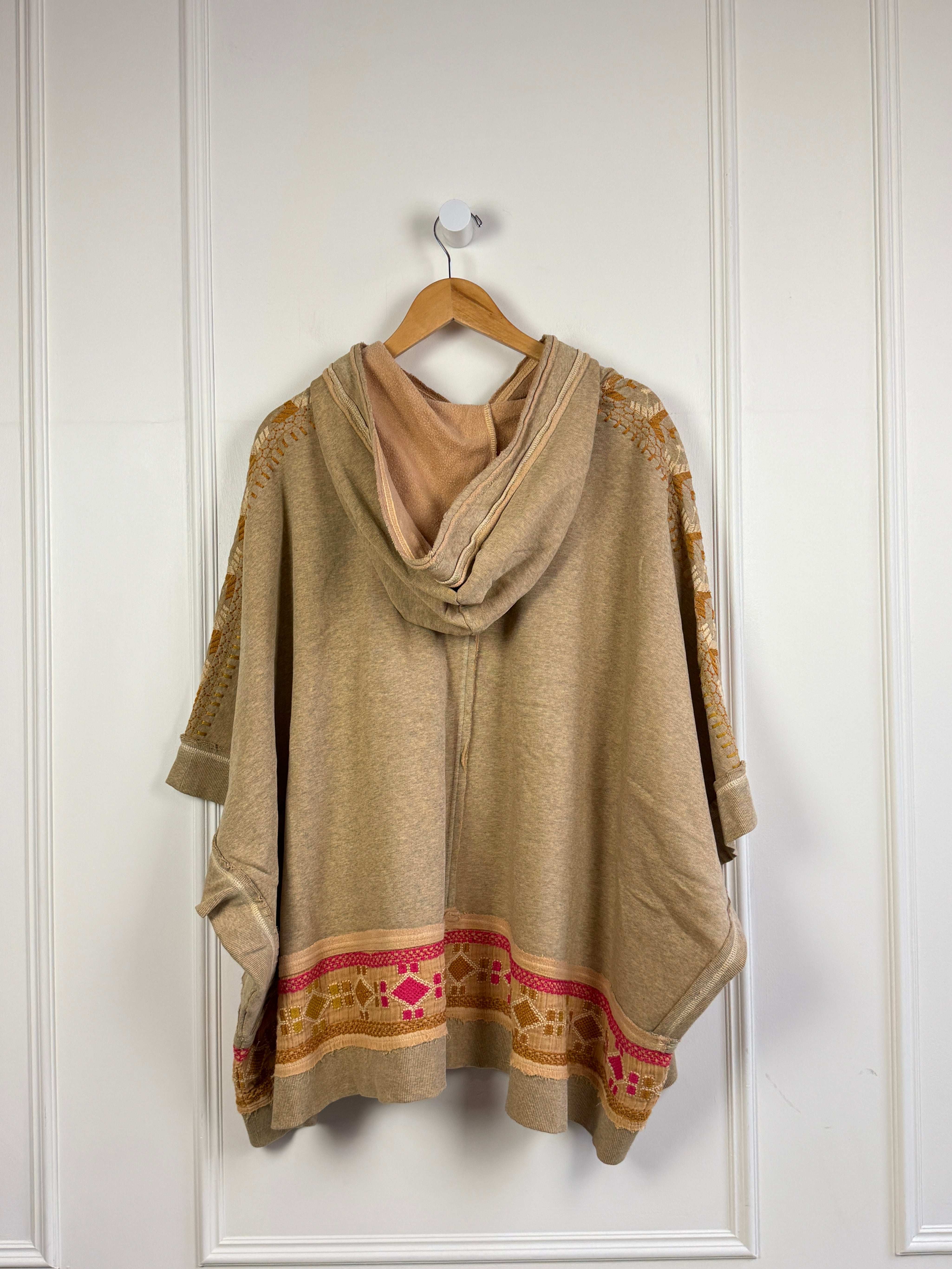 Free People Zip Embroidered Sweatshirt (OS)