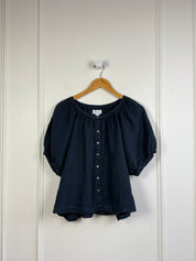 Velvet by Graham & Spencer Linen Navy Top (S)
