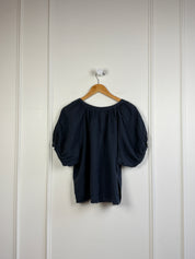Velvet by Graham & Spencer Linen Navy Top (S)