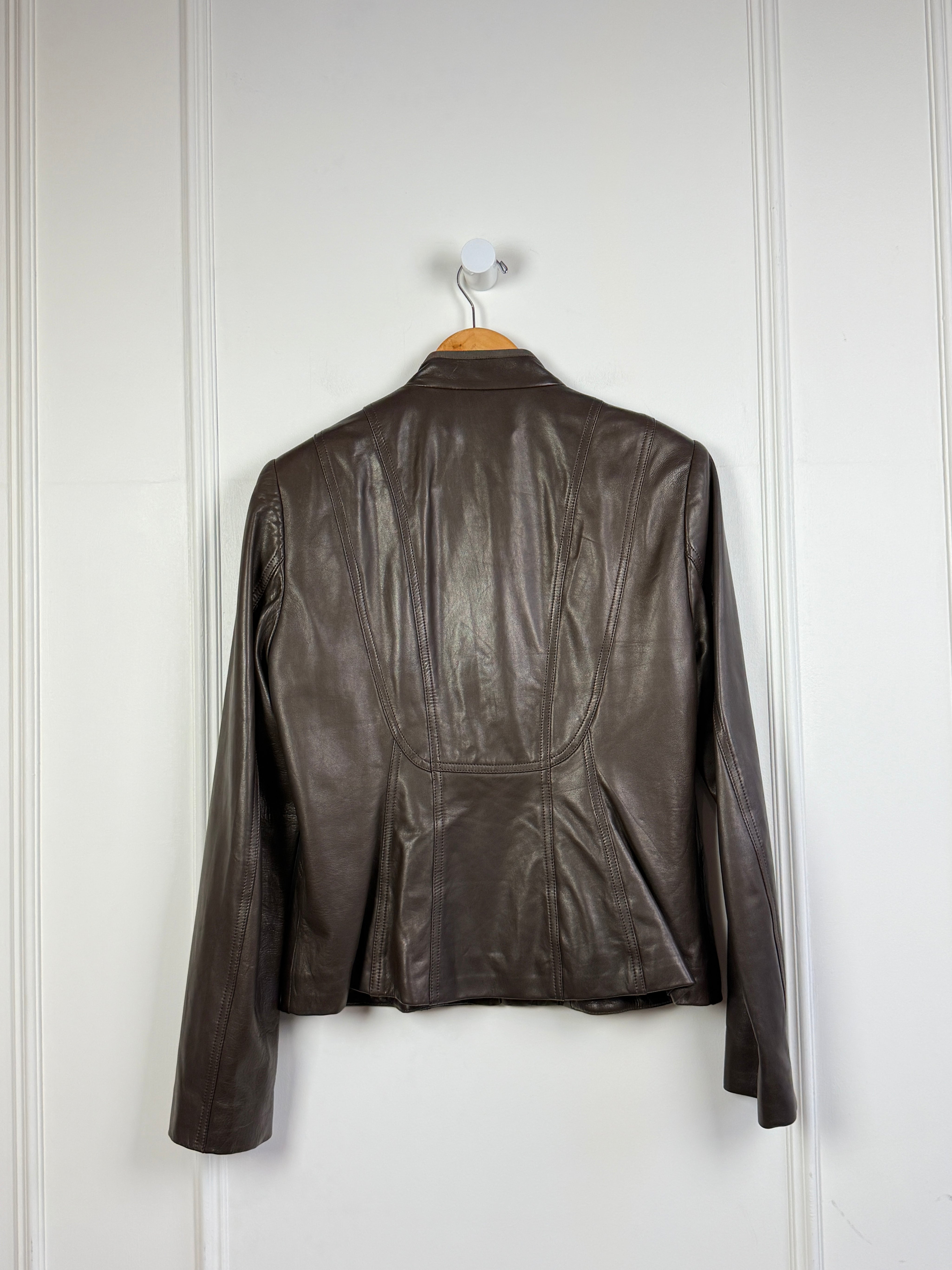 Elie Tahari Leather Jacket (L/12)