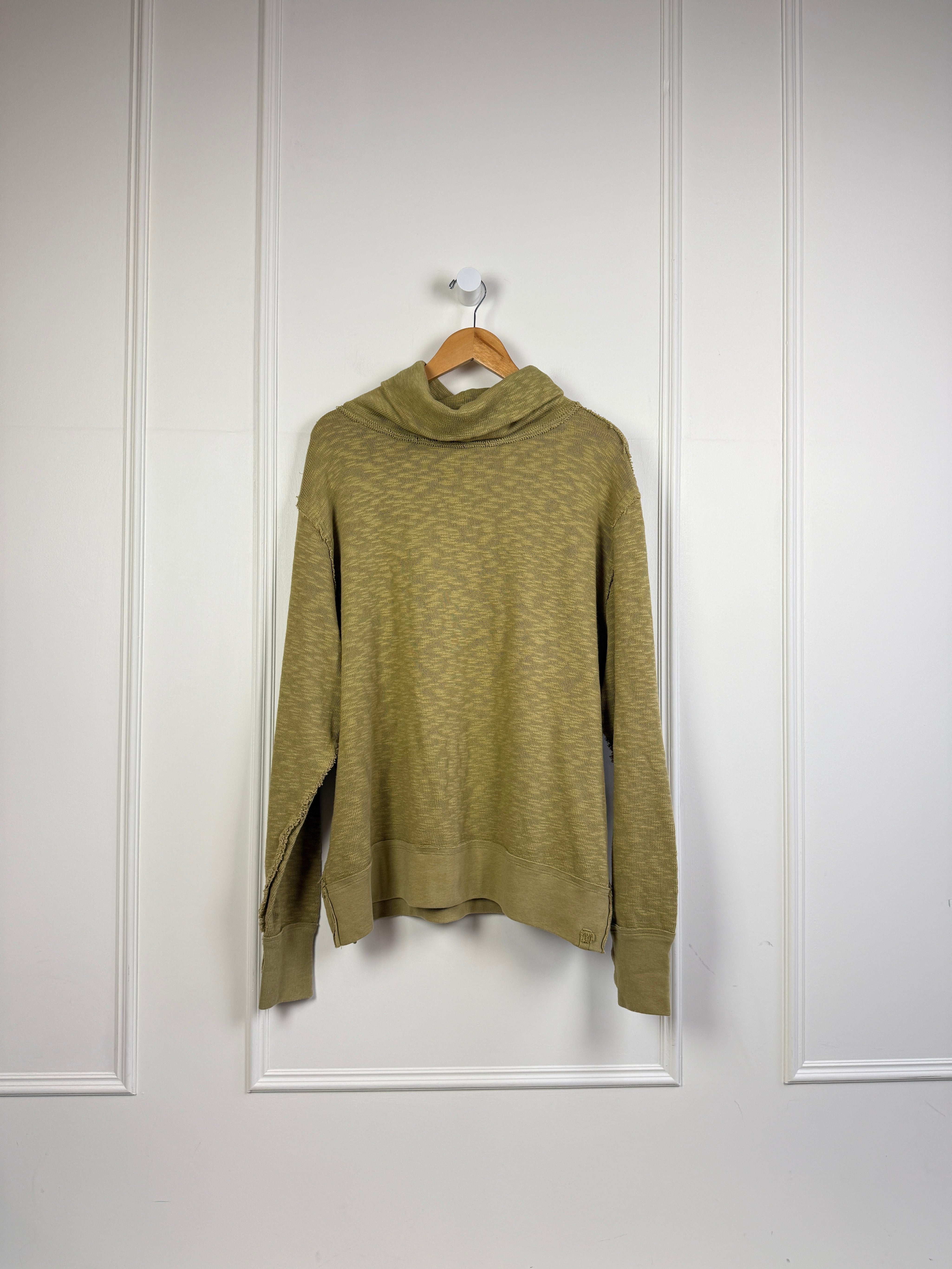 Free People Green Mock Sweater (S)