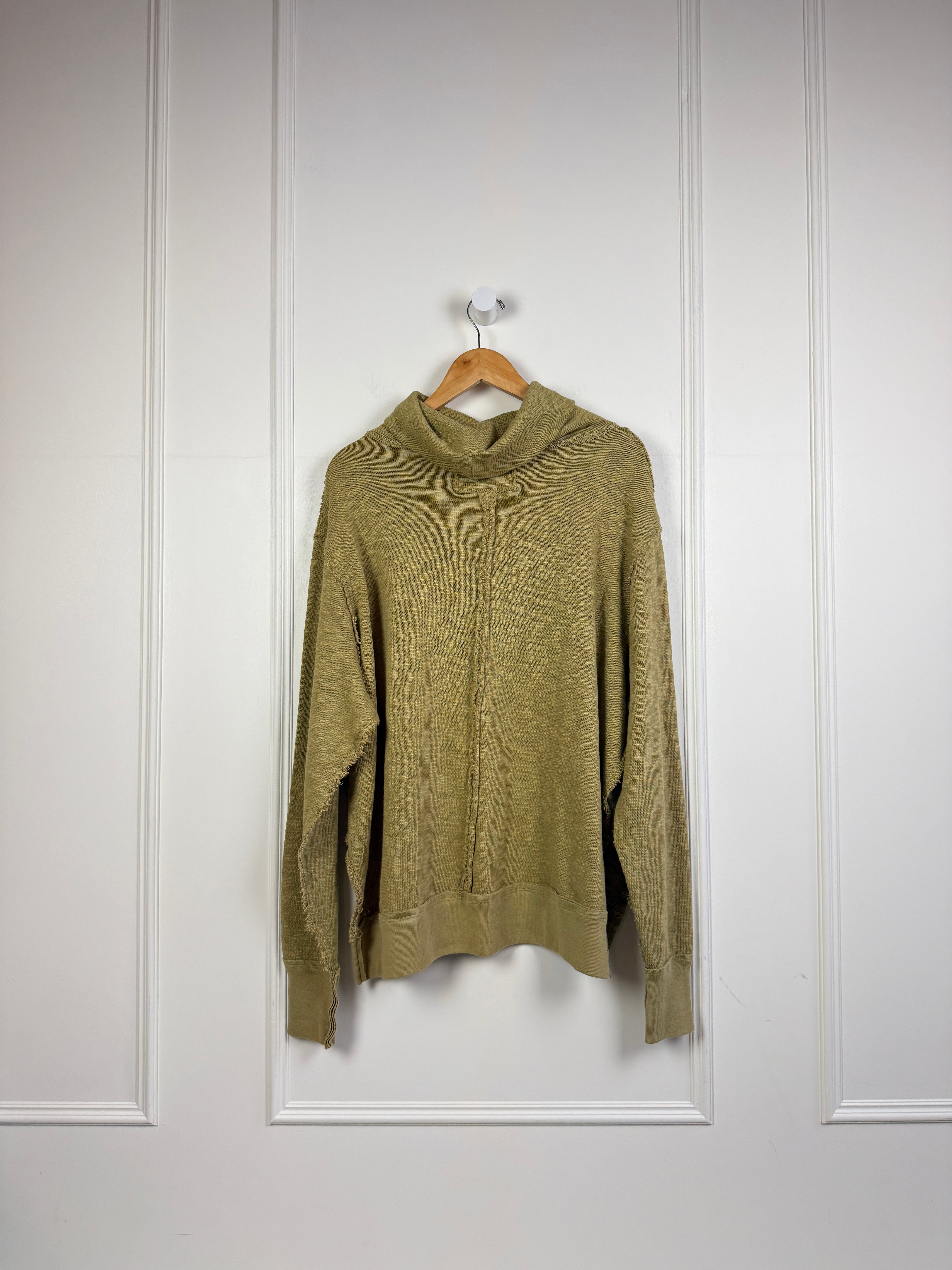 Free People Green Mock Sweater (S)