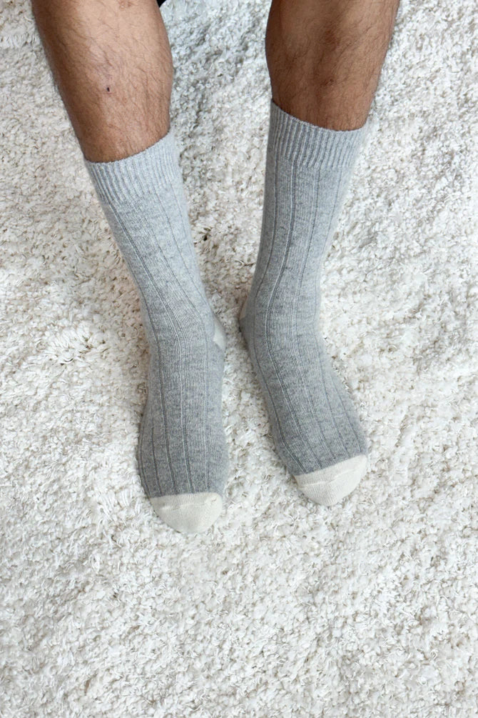 Le Bon Shoppe - Extended Classic Cashmere Socks | Grey Melange