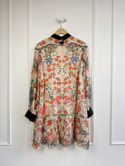 Saloni Tan Floral Dress (M/6)