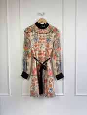 Saloni Tan Floral Dress (M/6)