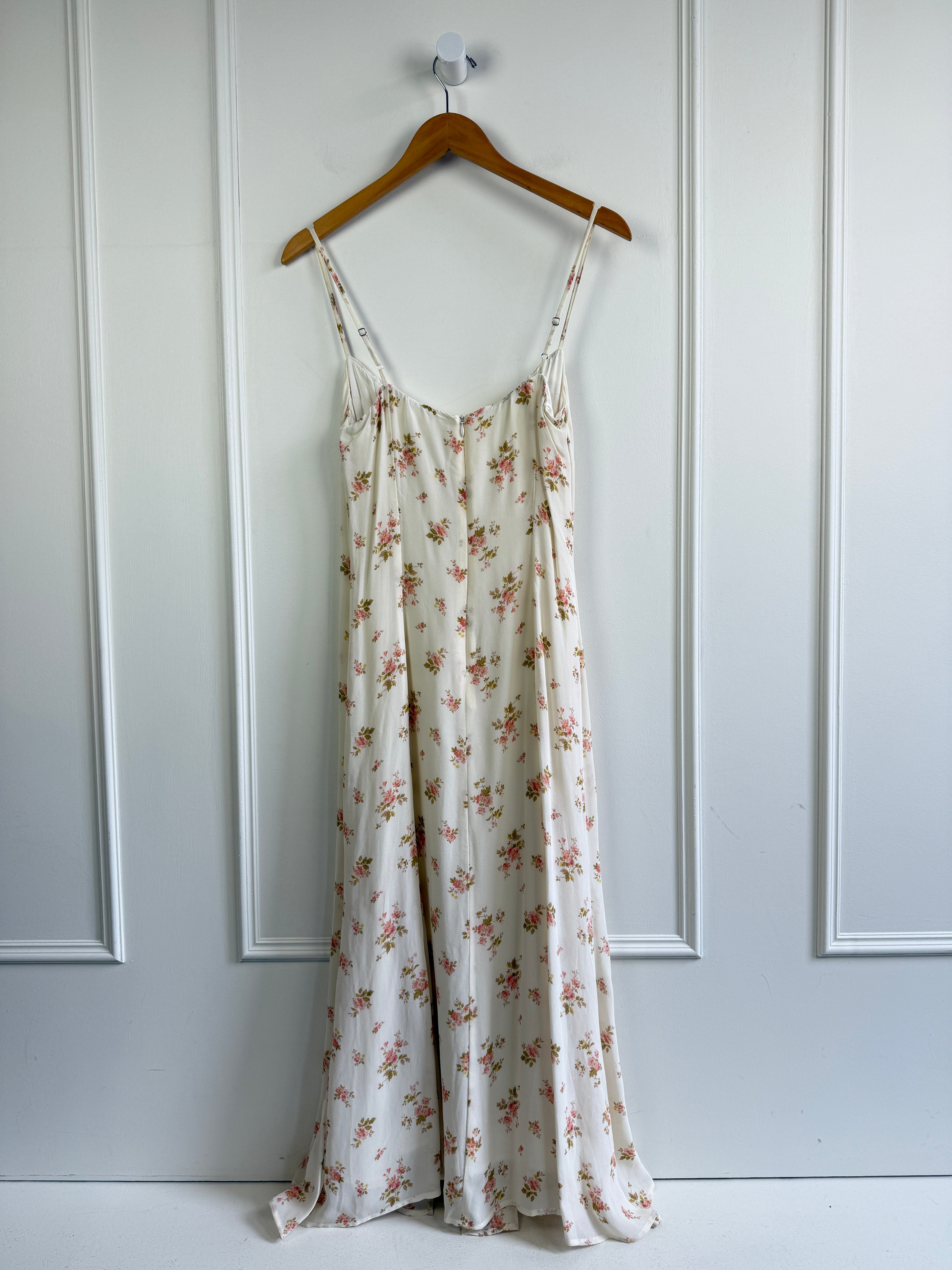 Reformation White Tie Front Floral Dress (4/S)