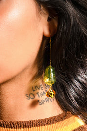 Peter + June - Lennox Dangle Earring | Hand Made Murano Green Glass