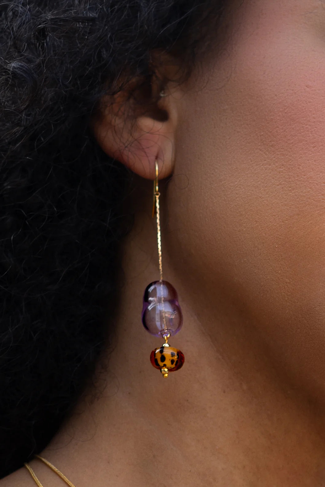 Peter + June - Lennox Dangle Earring | Hand Made Murano Lilac Glass