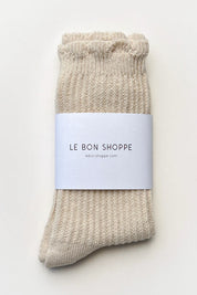 Le Bon Shoppe - Linen Scallop Socks | Naturel