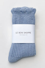 Le Bon Shoppe - Linen Scallop Socks | Pale Blue