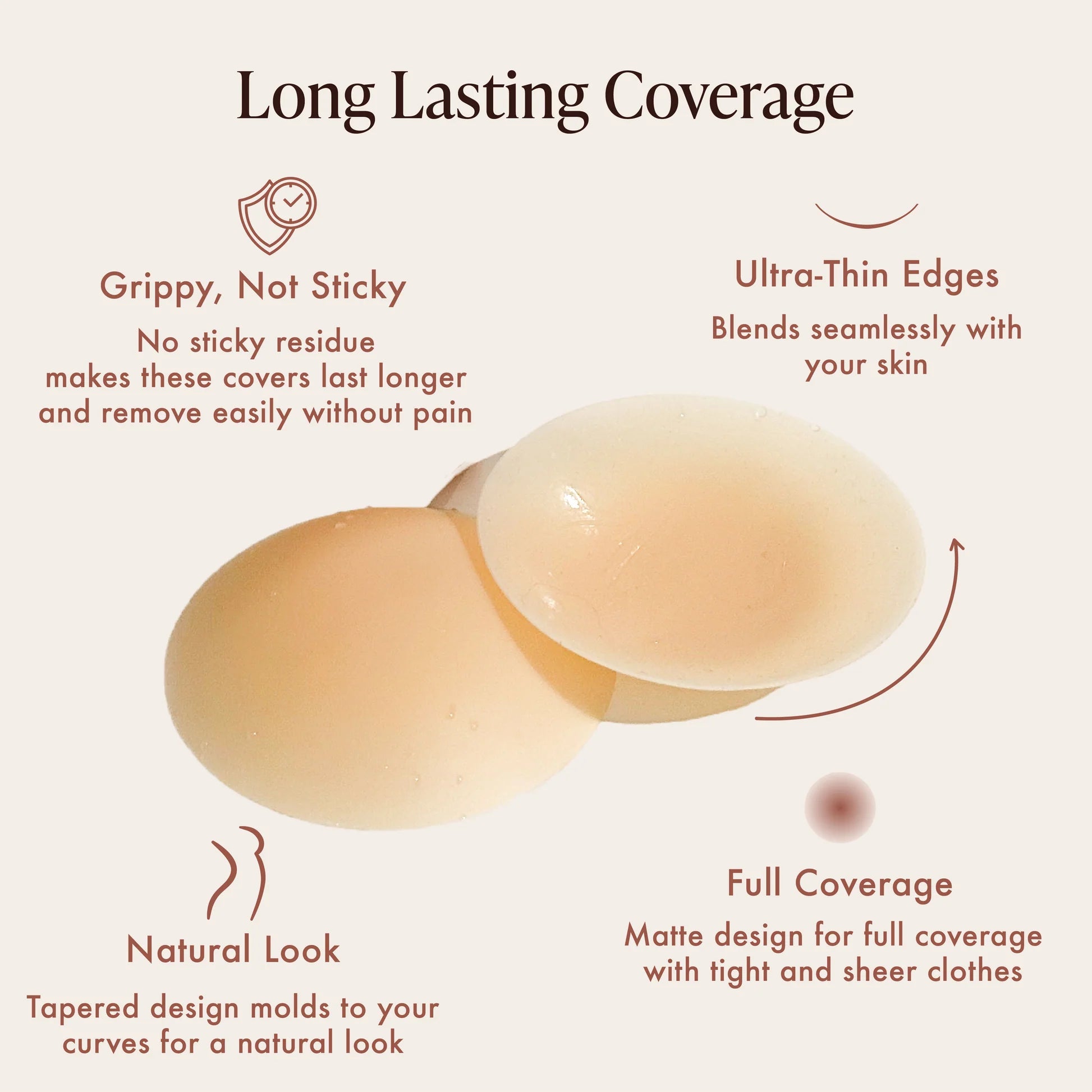 Invisible Non-Adhesive Nipple Covers | Multiple Tones & Sizes