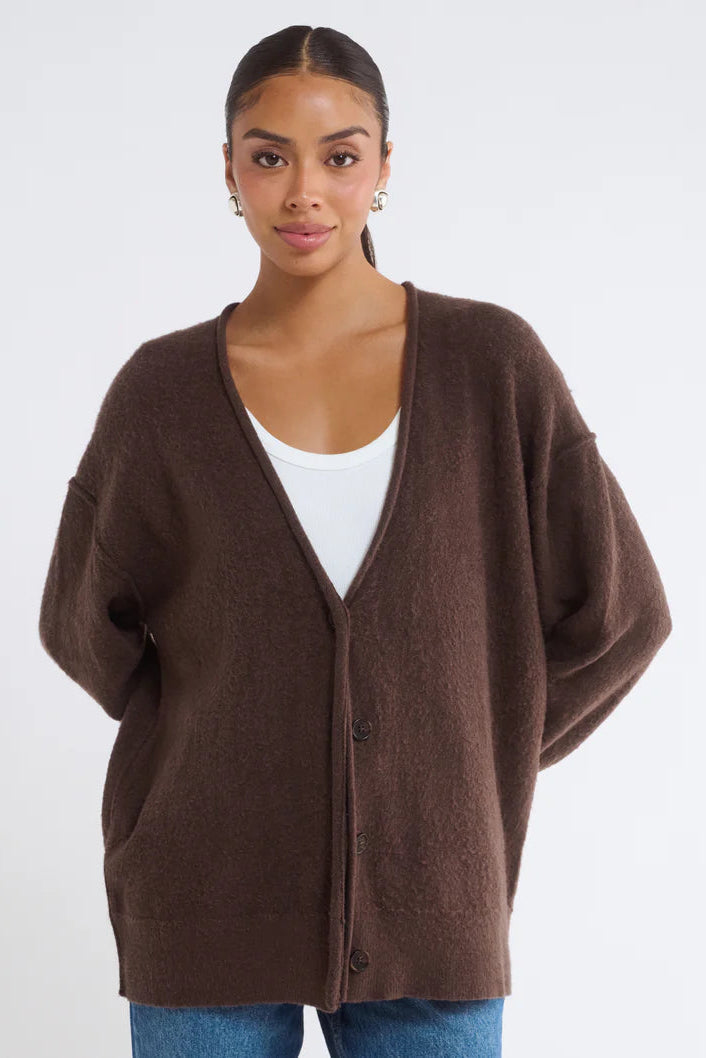 Rumored - Longline Cardigan | Espresso