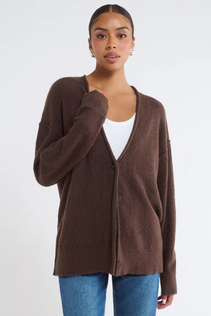 Rumored - Longline Cardigan | Espresso