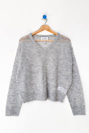 Le Bon Shoppe - Matthew V-Neck Mohair Sweater | Icy Grey