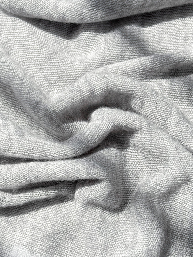 Le Bon Shoppe - Matthew V-Neck Mohair Sweater | Icy Grey